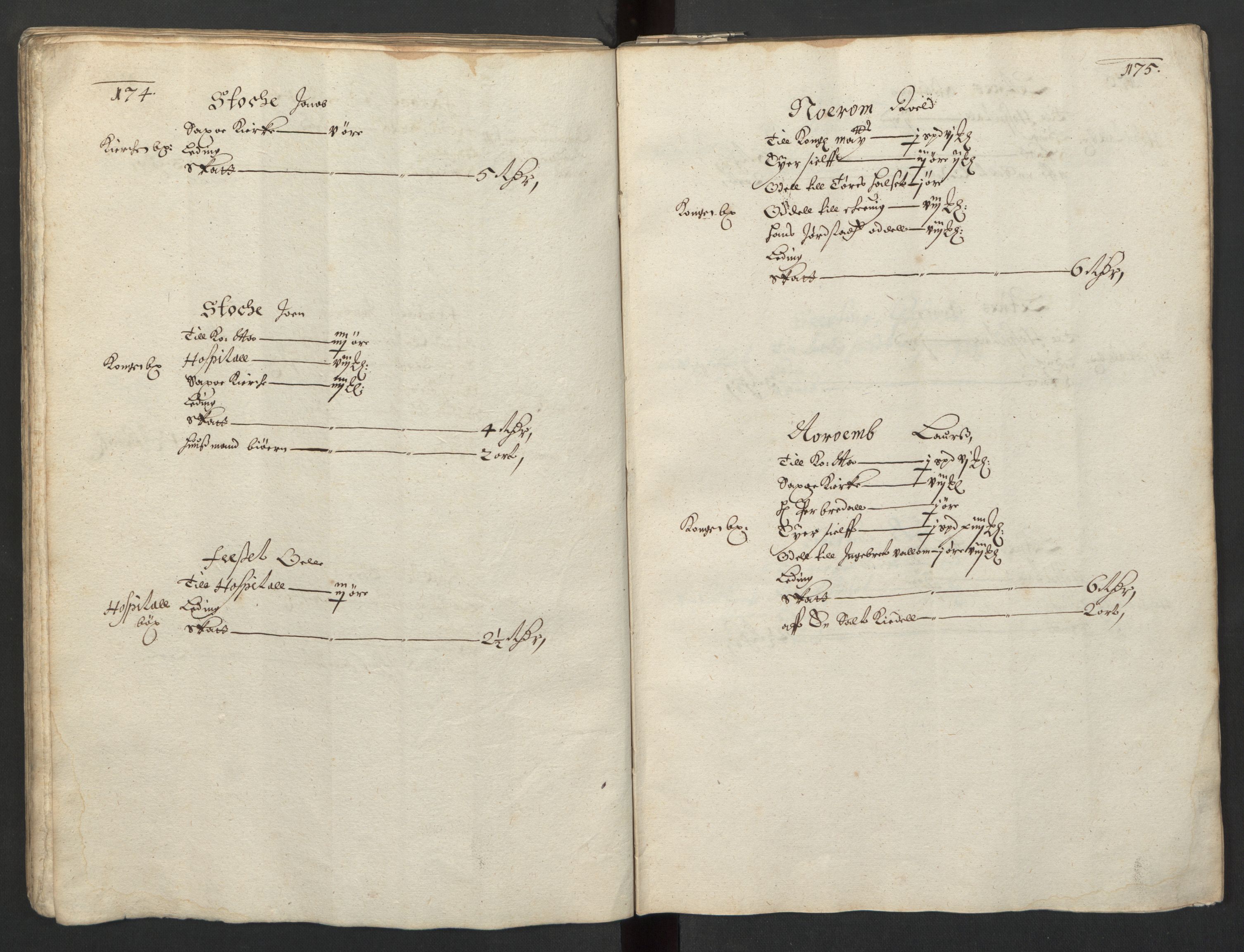 Rentekammeret inntil 1814, Realistisk ordnet avdeling, AV/RA-EA-4070/L/L0029/0001: Trondheim lagdømme: / Alminnelig jordebok og skattemanntall - Inderøy, 1661, p. 174-175