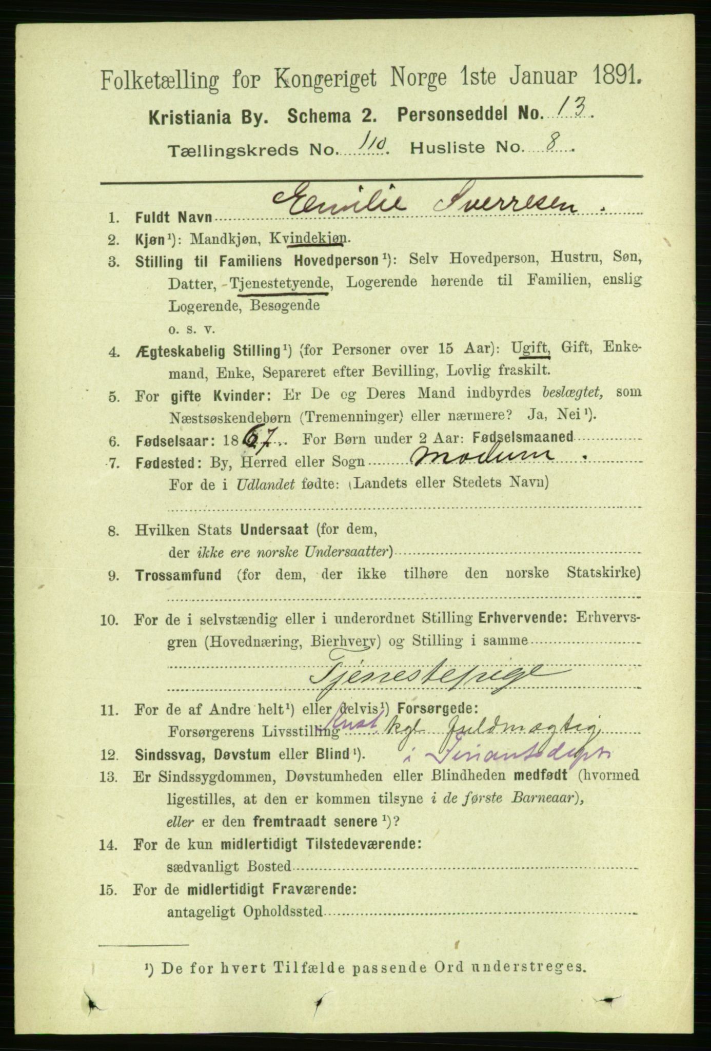 RA, 1891 census for 0301 Kristiania, 1891, p. 57370