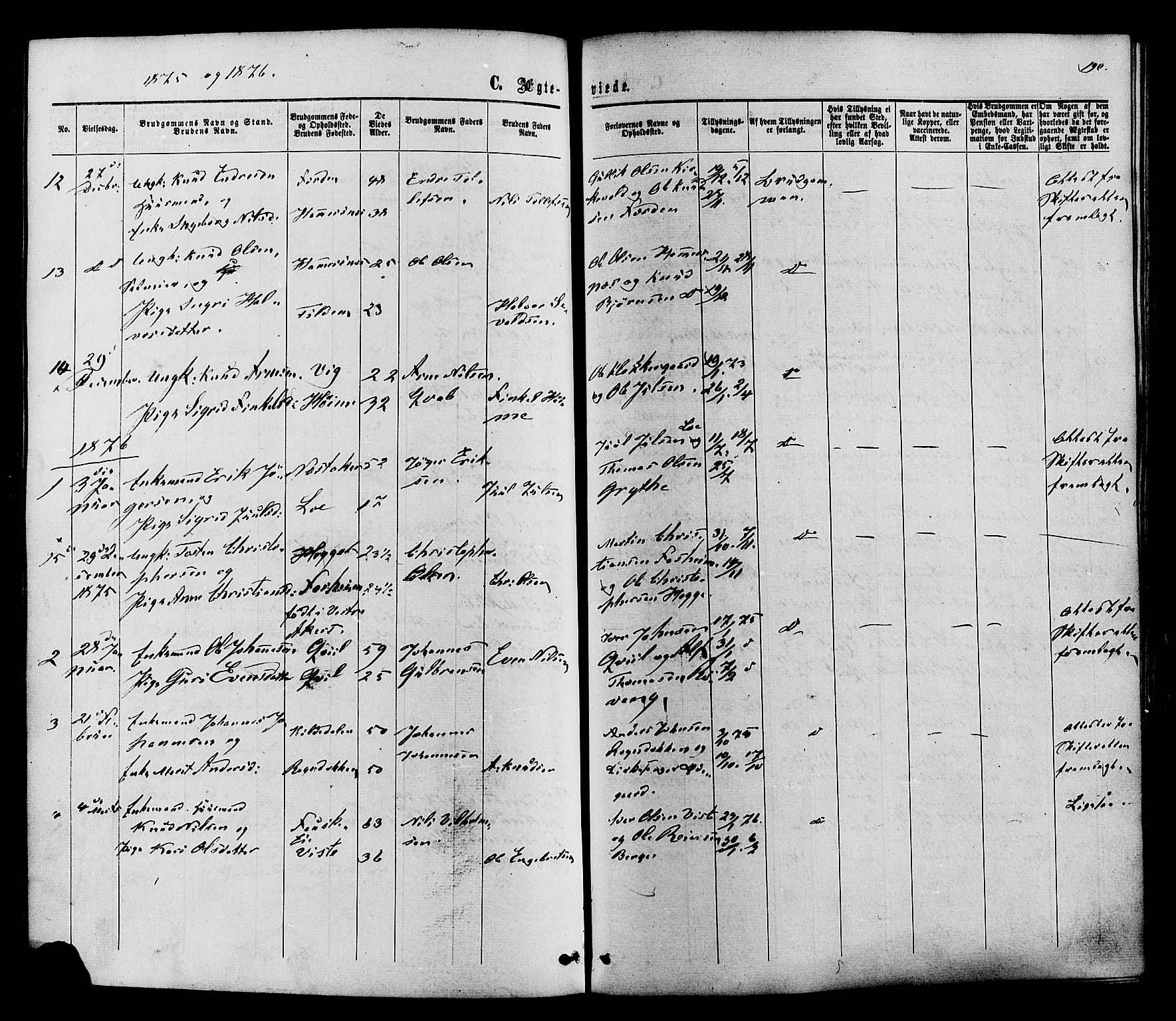 Vestre Slidre prestekontor, AV/SAH-PREST-136/H/Ha/Haa/L0003: Parish register (official) no. 3, 1865-1880, p. 190