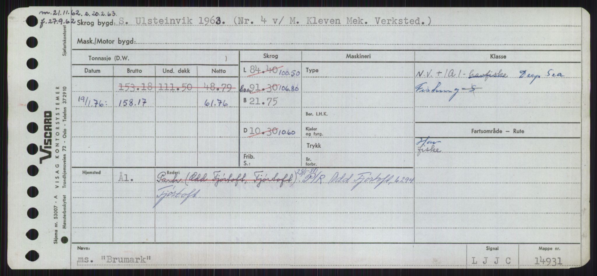 Sjøfartsdirektoratet med forløpere, Skipsmålingen, AV/RA-S-1627/H/Ha/L0001/0002: Fartøy, A-Eig / Fartøy Bjør-Eig, p. 337