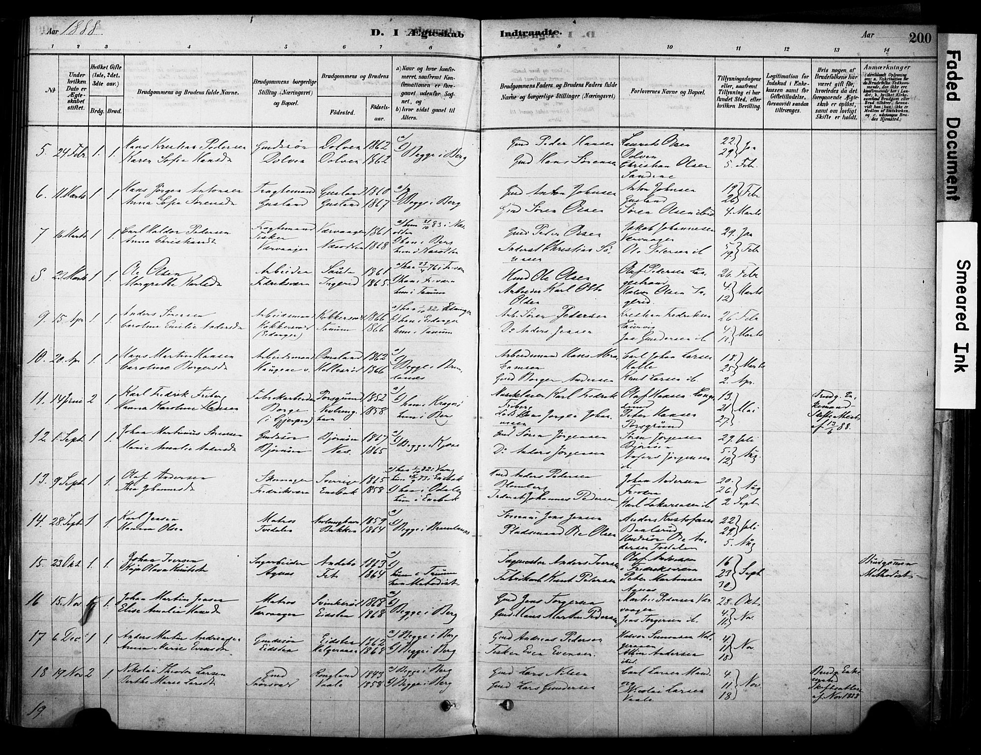 Brunlanes kirkebøker, AV/SAKO-A-342/F/Fc/L0001: Parish register (official) no. III 1, 1878-1899, p. 200