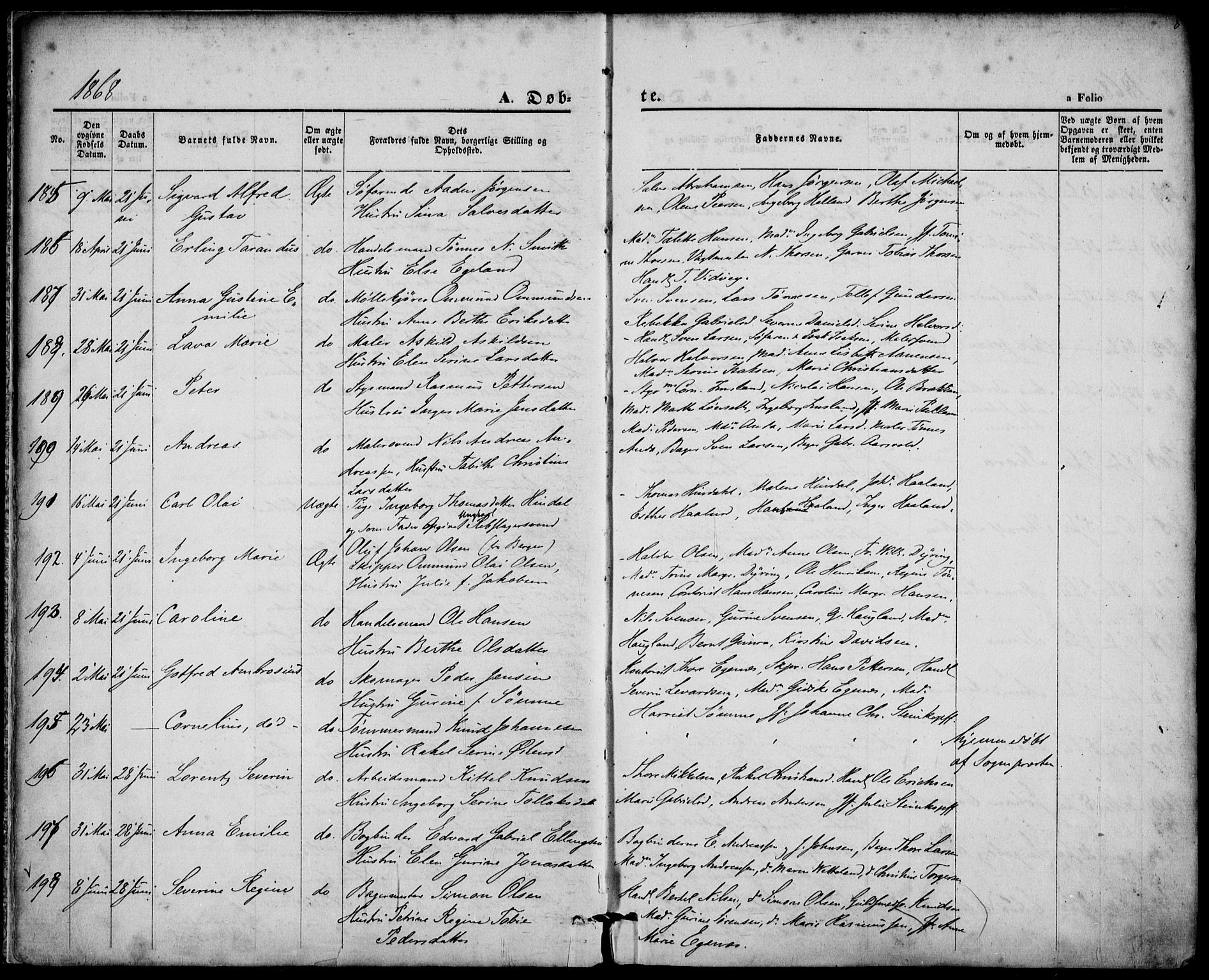 St. Petri sokneprestkontor, AV/SAST-A-101813/001/30/30BA/L0008: Parish register (official) no. A 8, 1868-1876, p. 8