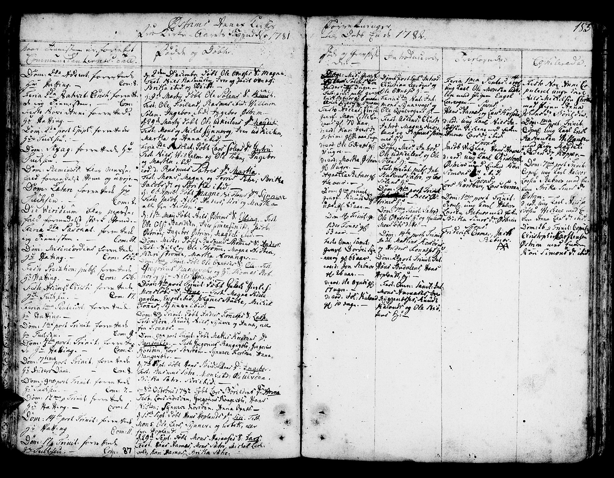 Lindås Sokneprestembete, AV/SAB-A-76701/H/Haa/Haaa/L0004: Parish register (official) no. A 4, 1764-1791, p. 185