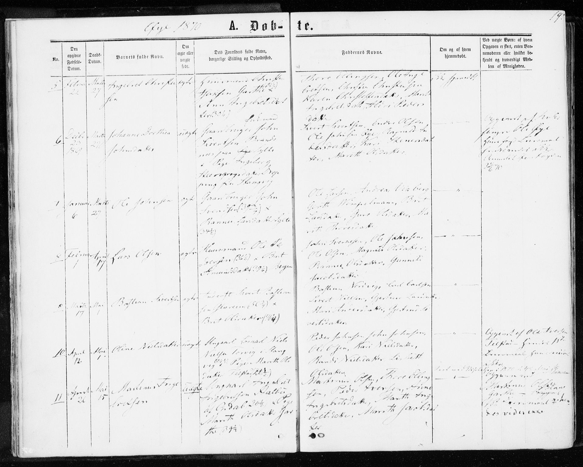 Ministerialprotokoller, klokkerbøker og fødselsregistre - Møre og Romsdal, AV/SAT-A-1454/595/L1045: Parish register (official) no. 595A07, 1863-1873, p. 19