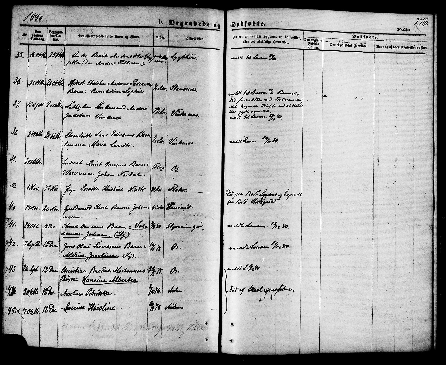 Ministerialprotokoller, klokkerbøker og fødselsregistre - Nordland, SAT/A-1459/853/L0771: Parish register (official) no. 853A10, 1870-1881, p. 276