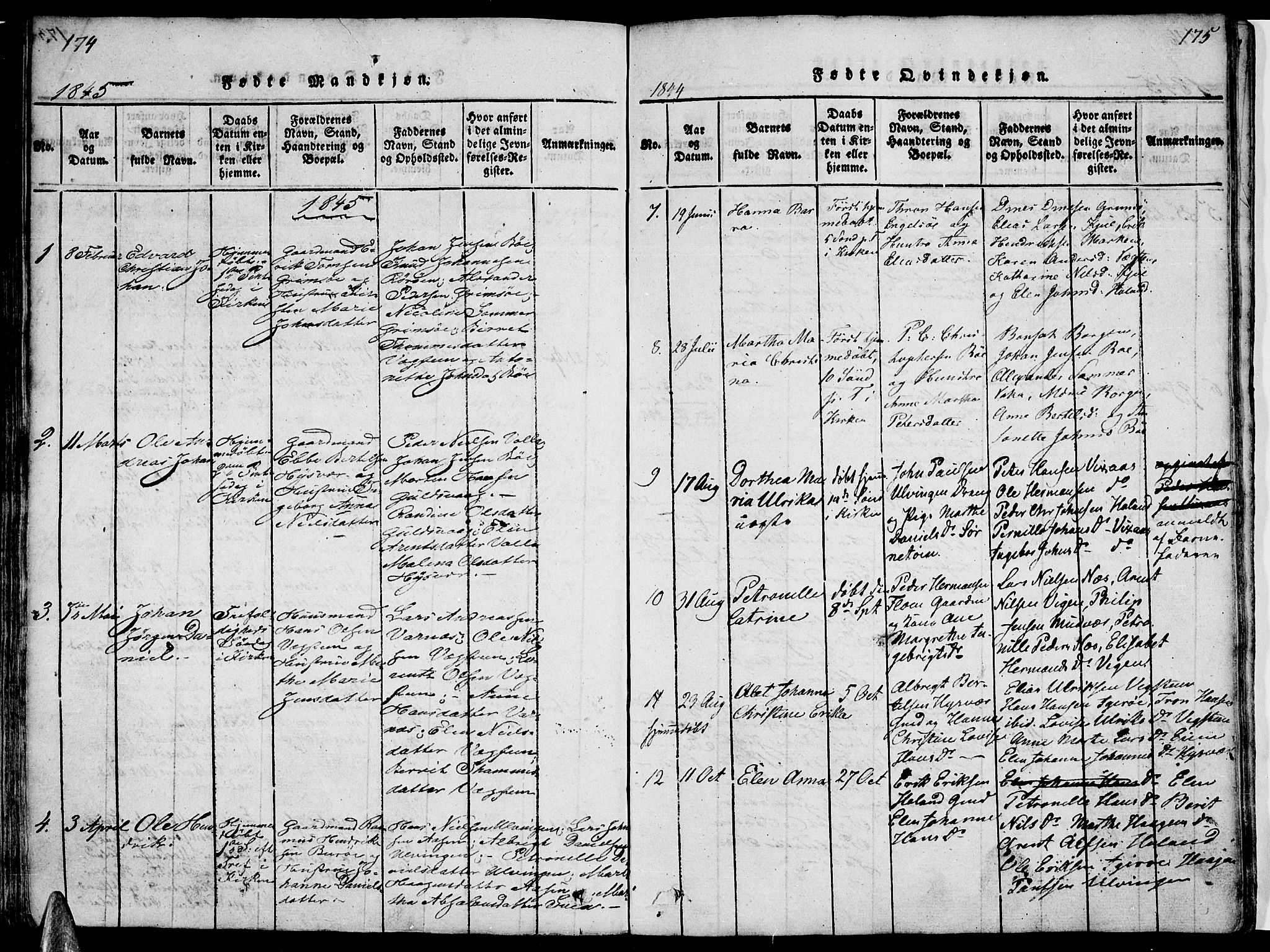 Ministerialprotokoller, klokkerbøker og fødselsregistre - Nordland, SAT/A-1459/816/L0239: Parish register (official) no. 816A05, 1820-1845, p. 174-175