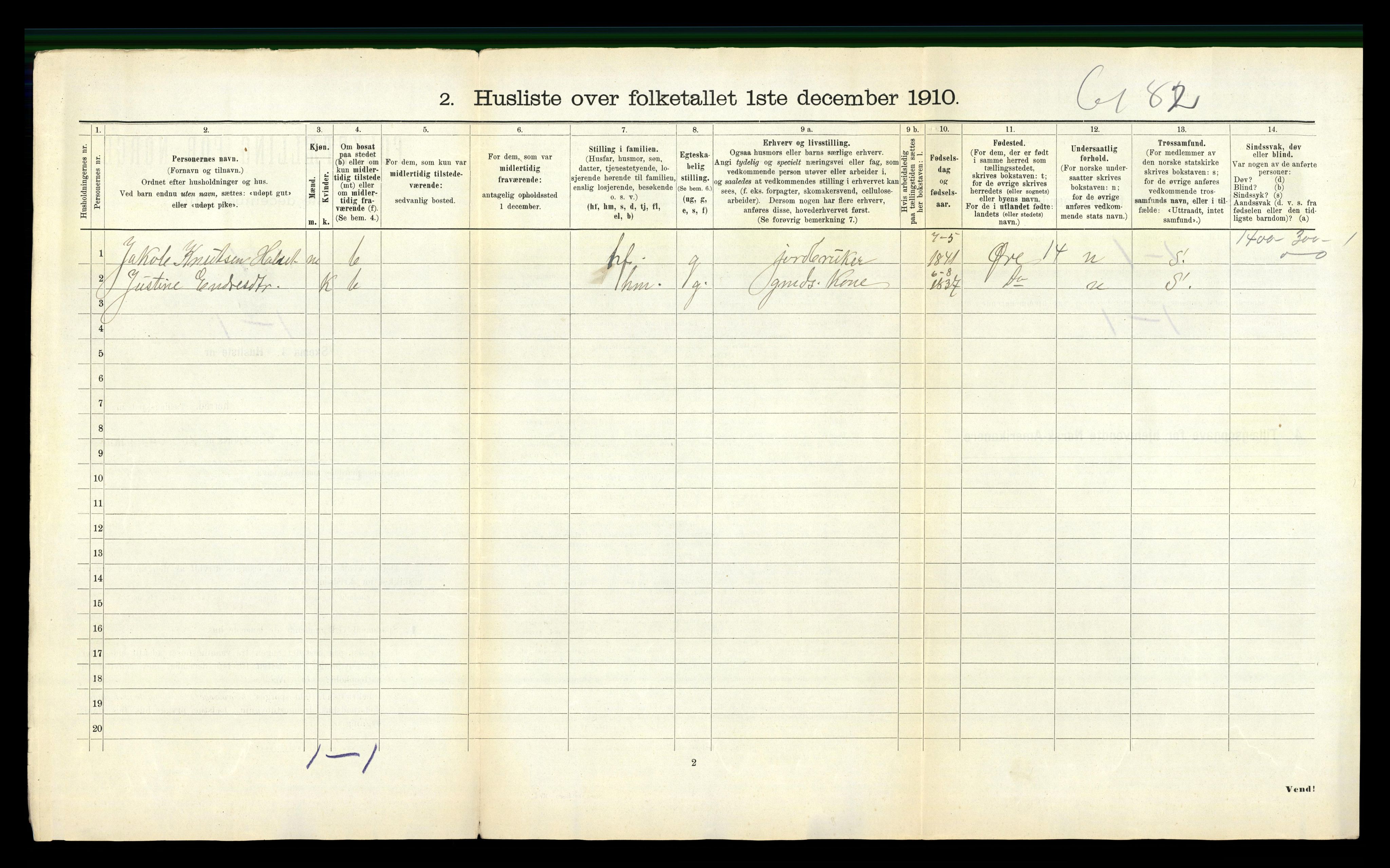 RA, 1910 census for Gjemnes, 1910, p. 28