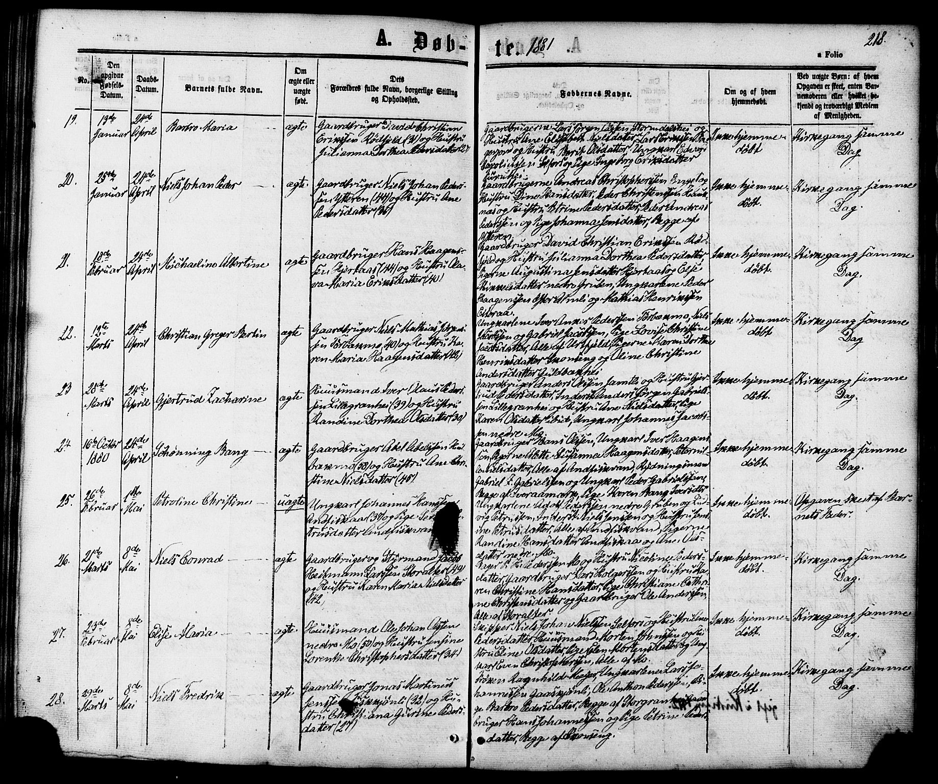 Ministerialprotokoller, klokkerbøker og fødselsregistre - Nordland, AV/SAT-A-1459/827/L0393: Parish register (official) no. 827A05, 1863-1883, p. 218