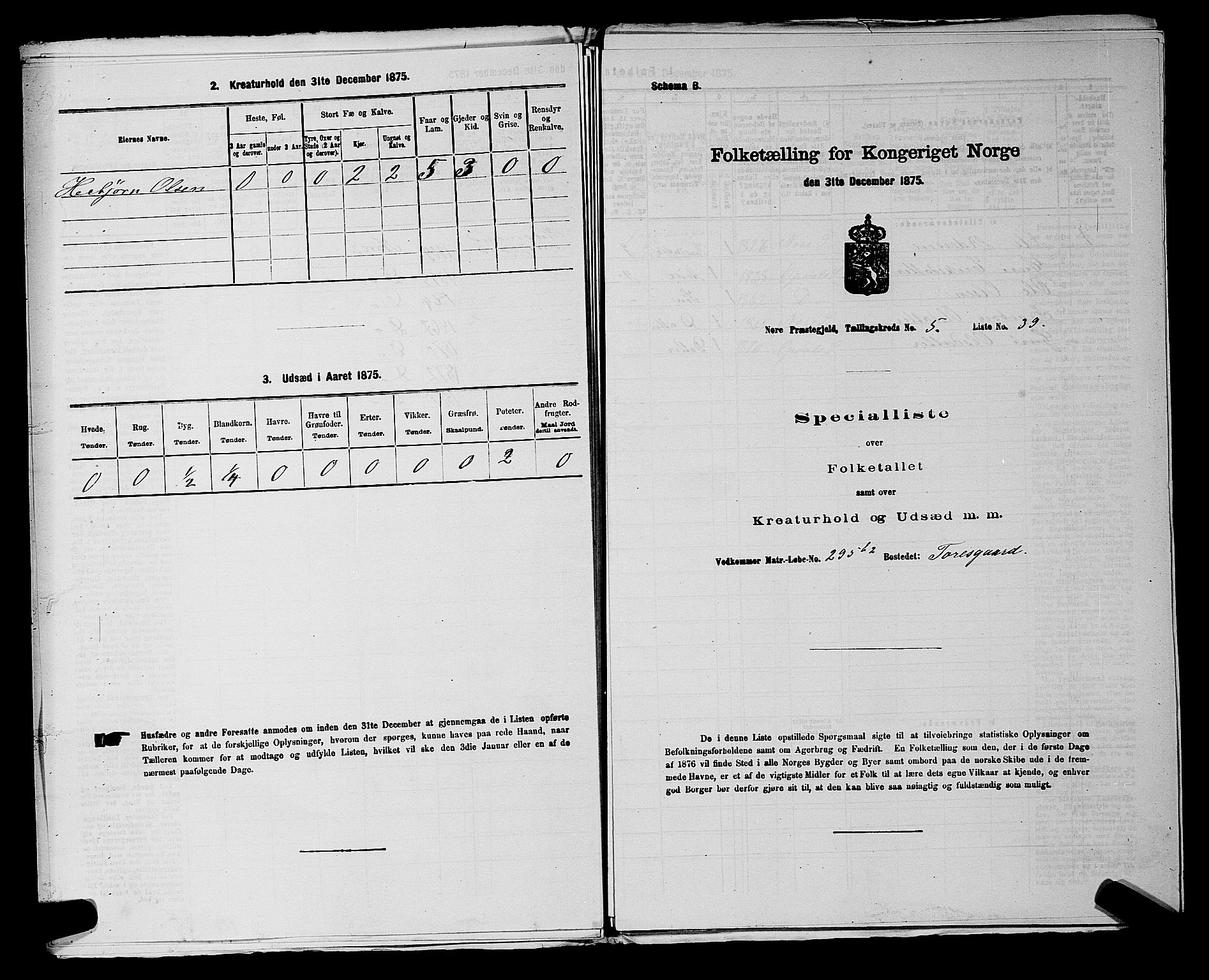 SAKO, 1875 census for 0633P Nore, 1875, p. 685