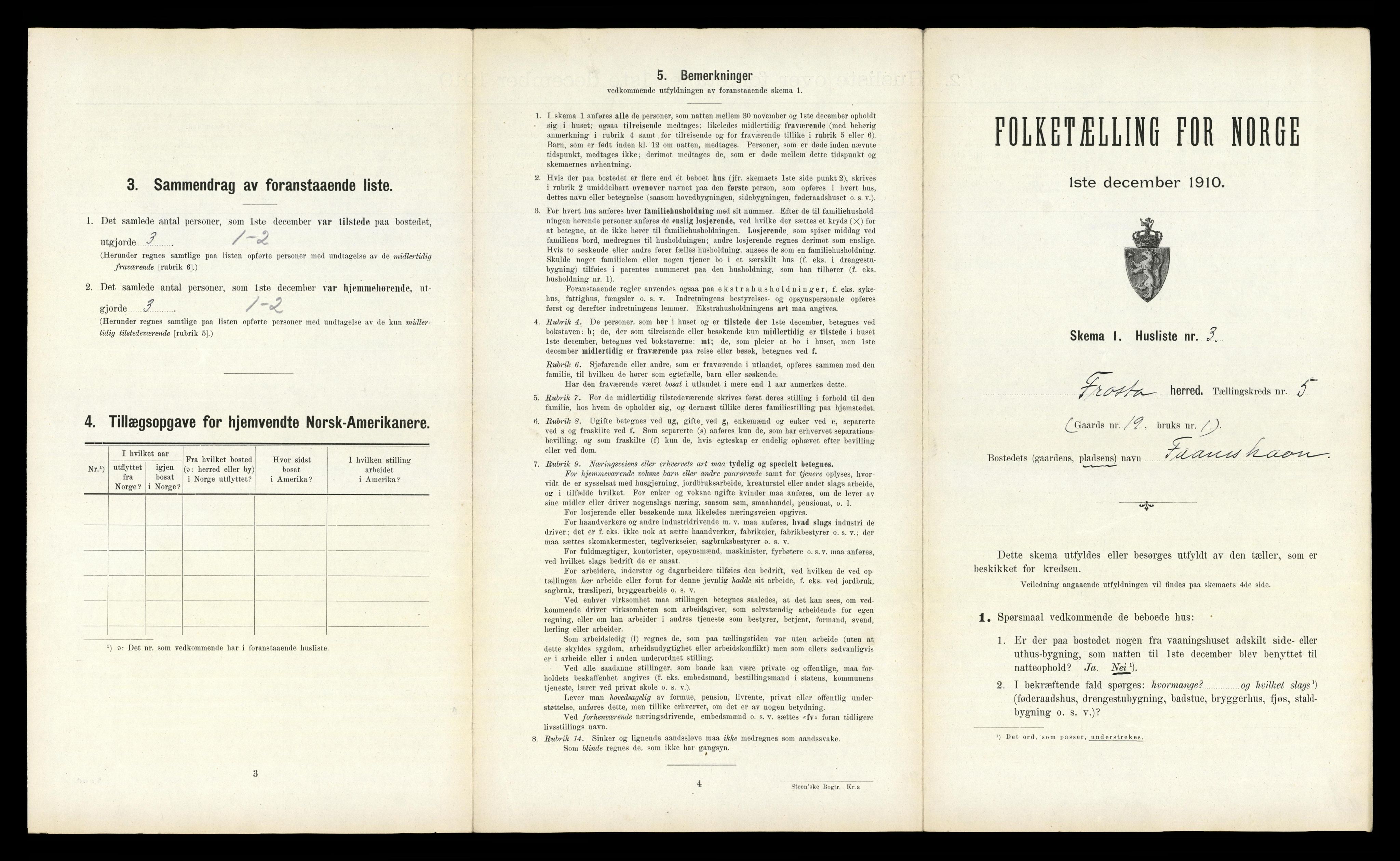 RA, 1910 census for Frosta, 1910, p. 709