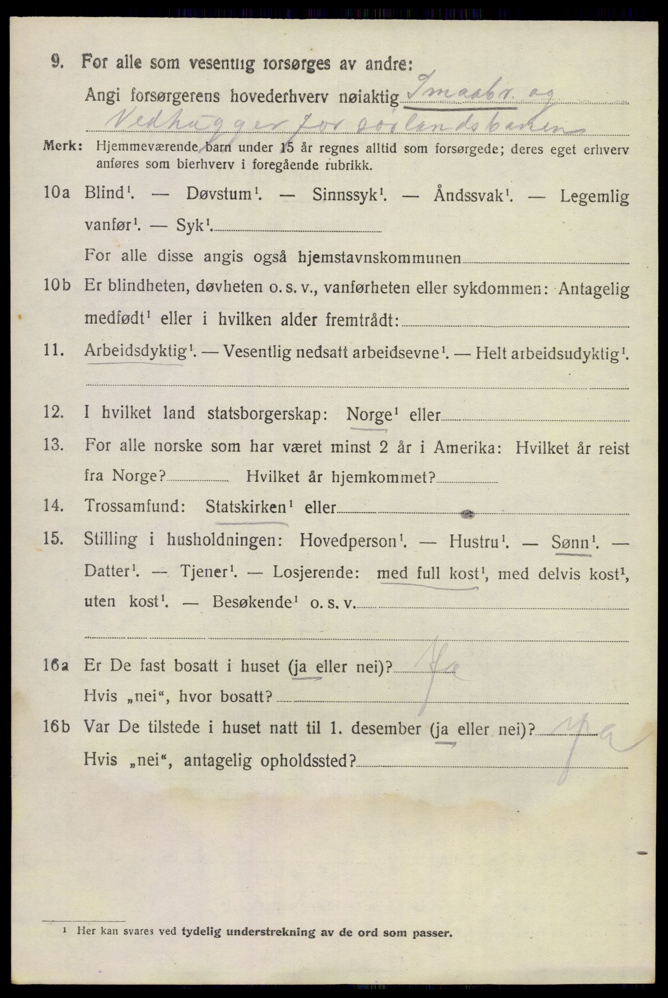 SAKO, 1920 census for Lunde, 1920, p. 4284