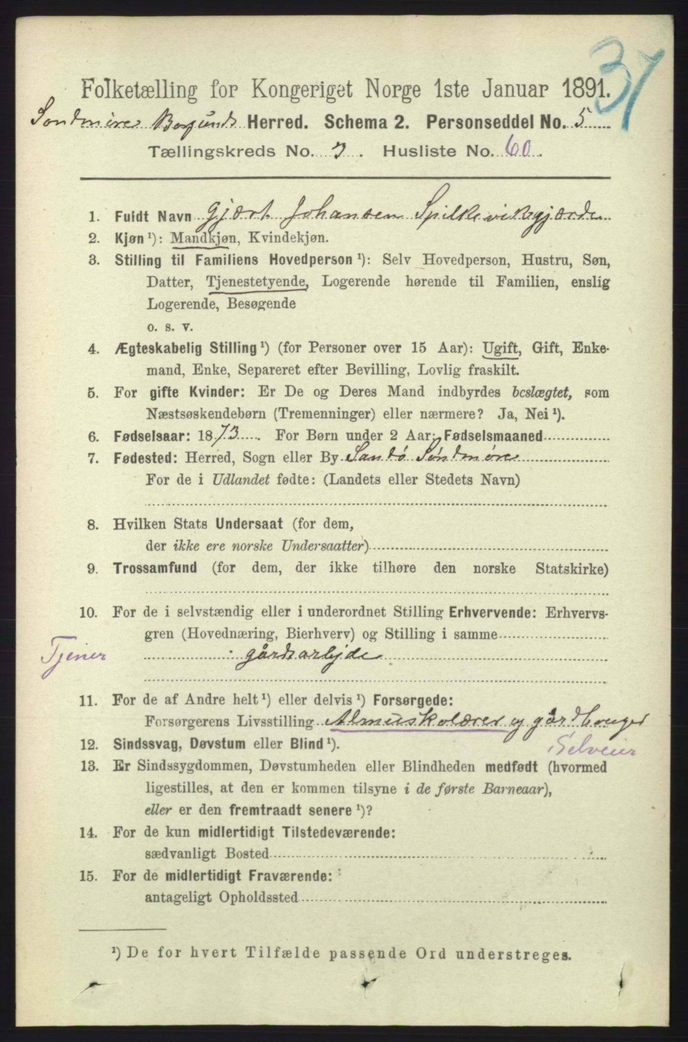 RA, 1891 census for 1531 Borgund, 1891, p. 954