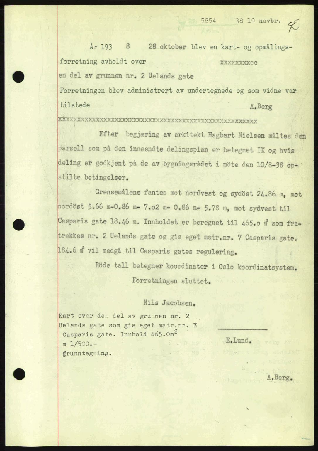 Oslo byskriverembete, AV/SAO-A-10227/G/Gb/Gbb/Gbbb/L0003: Mortgage book no. VA3, 1938-1939, Diary no: : 5854/1938