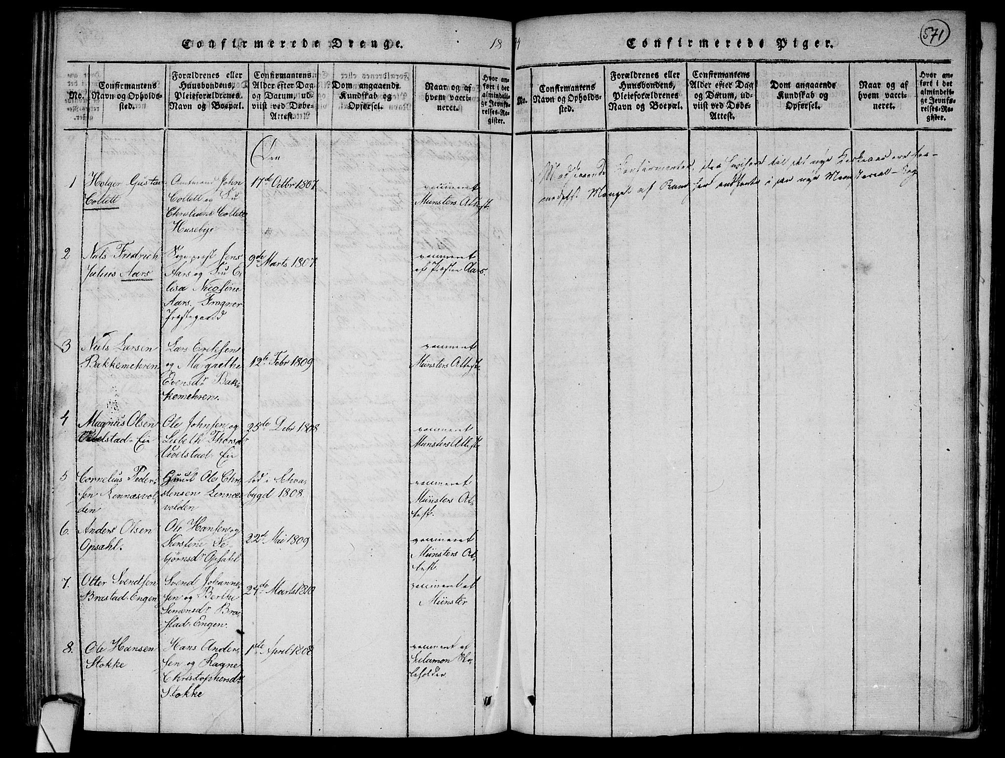 Lier kirkebøker, SAKO/A-230/F/Fa/L0008: Parish register (official) no. I 8, 1813-1825, p. 570-571