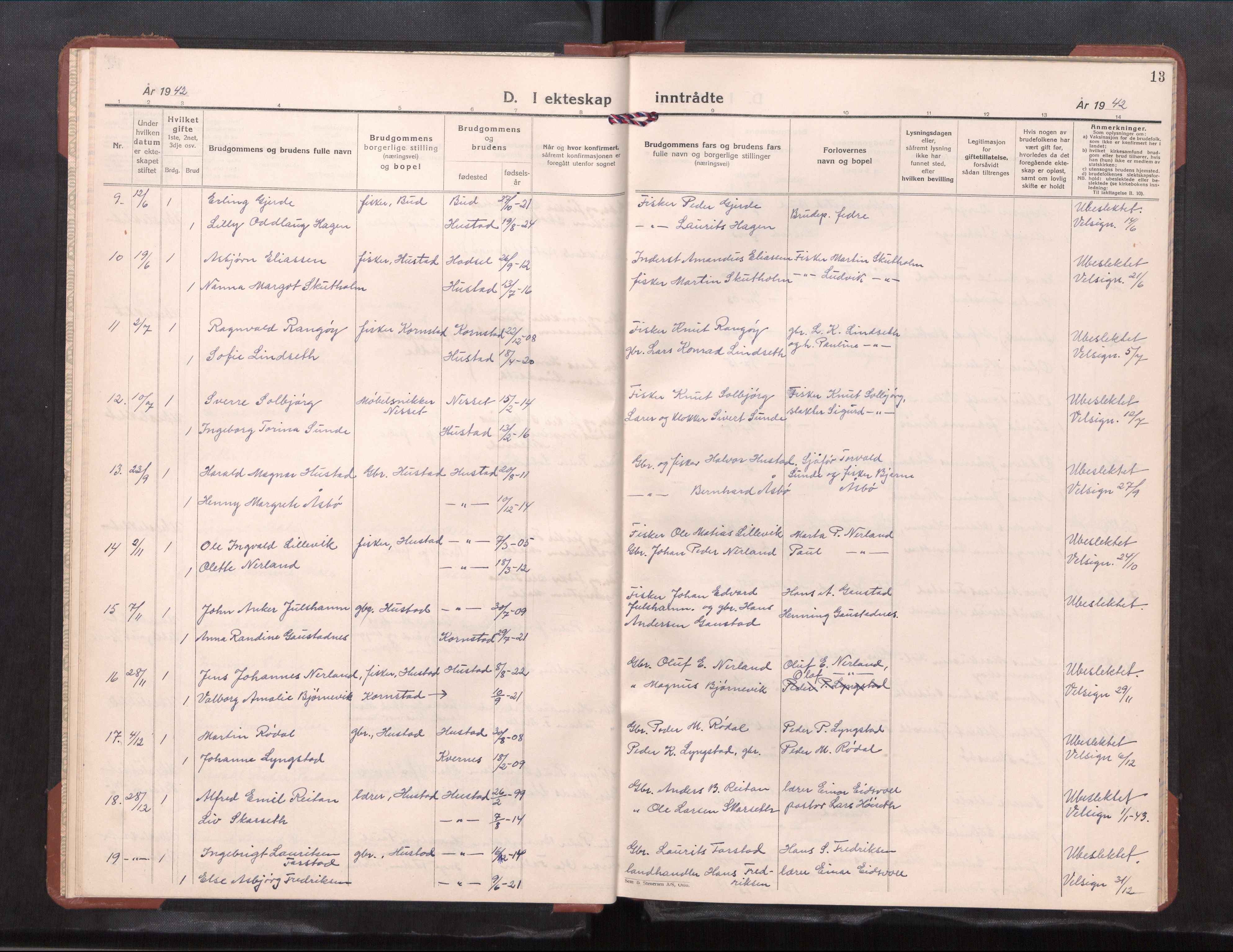 Ministerialprotokoller, klokkerbøker og fødselsregistre - Møre og Romsdal, AV/SAT-A-1454/567/L0787: Parish register (copy) no. 567---, 1939-1954, p. 13