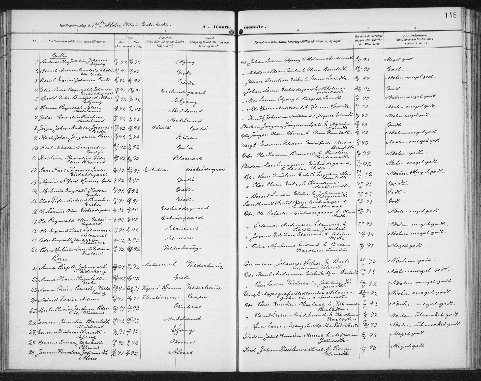 Ministerialprotokoller, klokkerbøker og fødselsregistre - Møre og Romsdal, AV/SAT-A-1454/534/L0489: Parish register (copy) no. 534C01, 1899-1941, p. 148