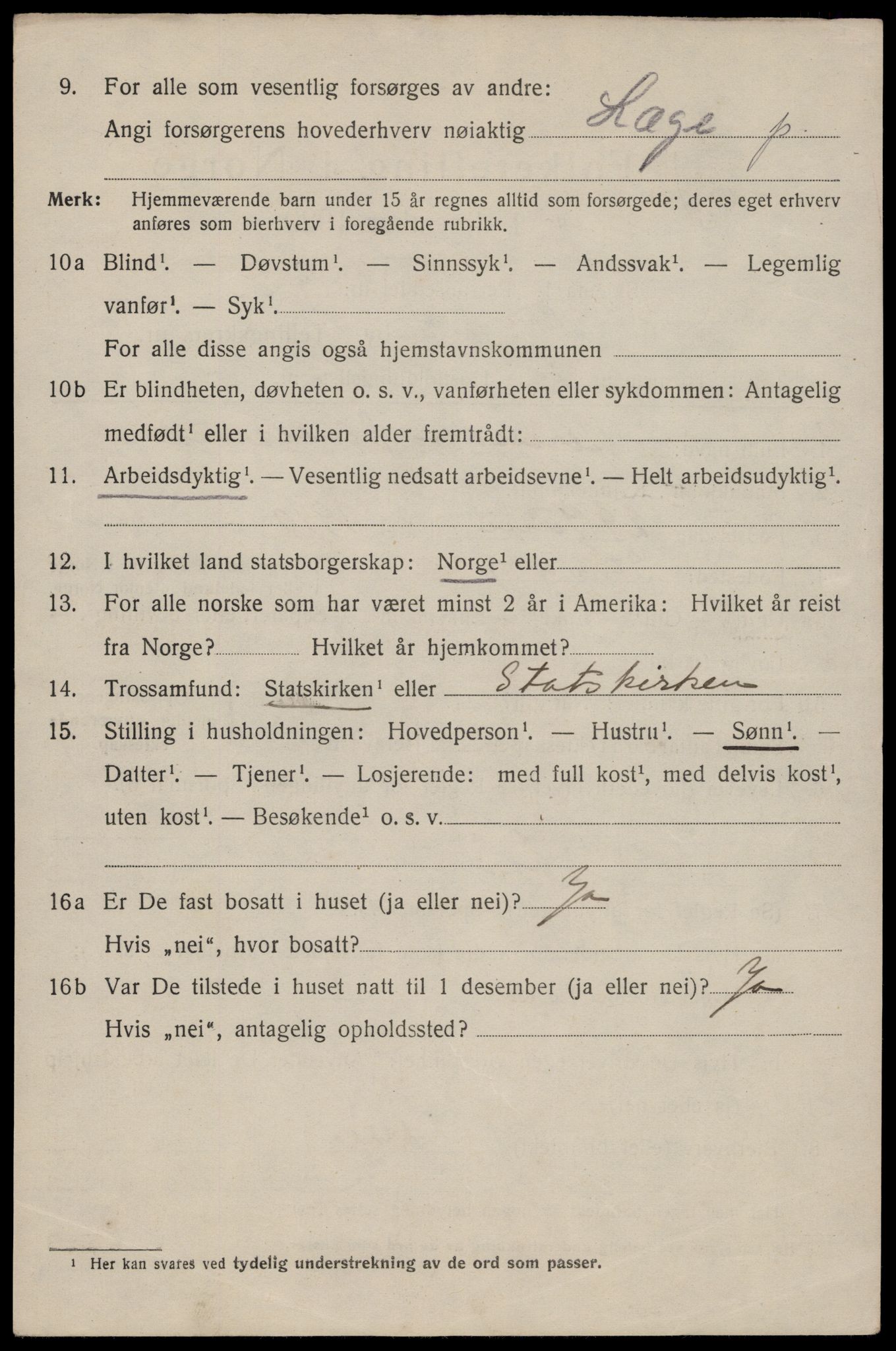 SAST, 1920 census for Stavanger, 1920, p. 93969