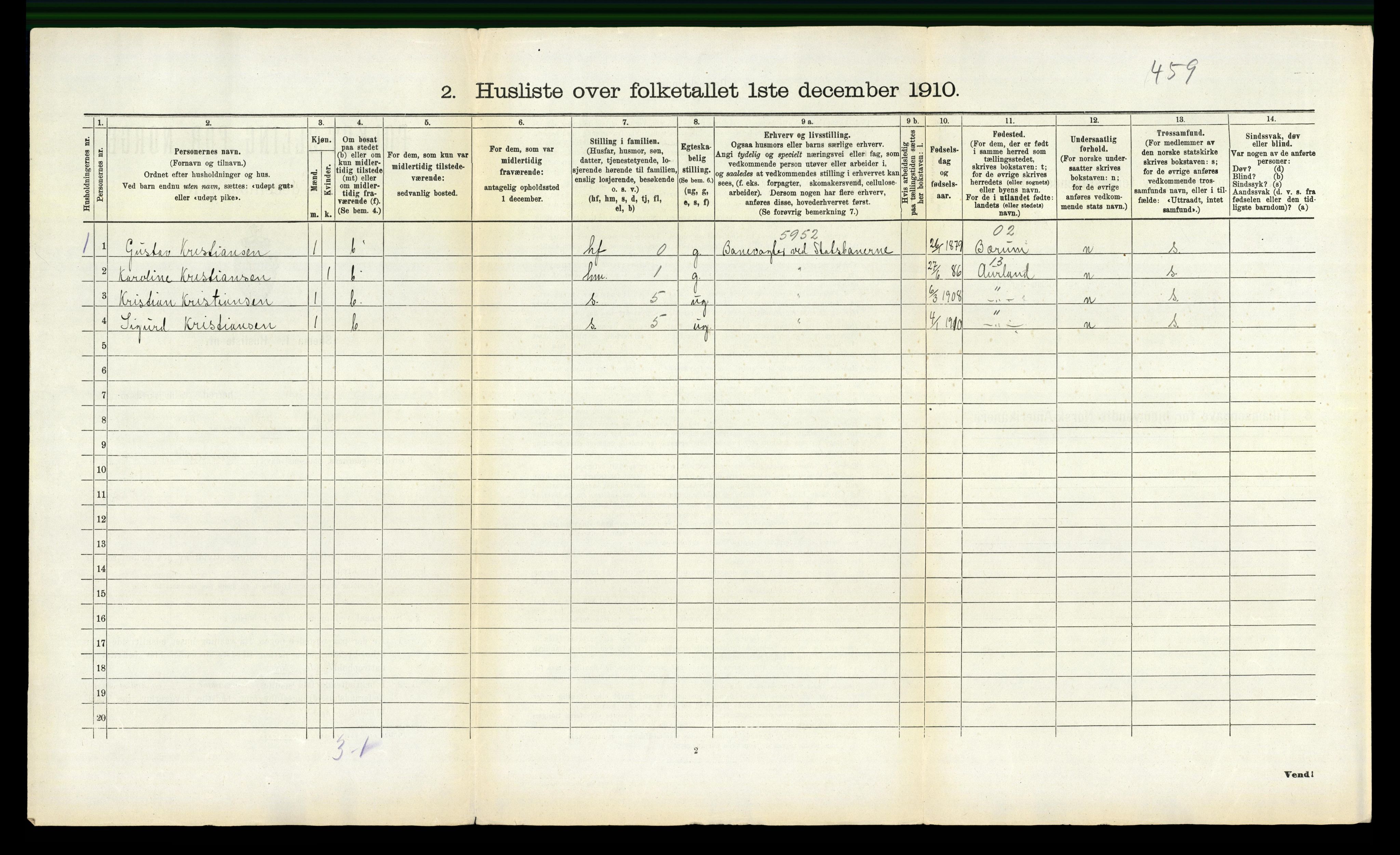 RA, 1910 census for Ulvik, 1910, p. 97