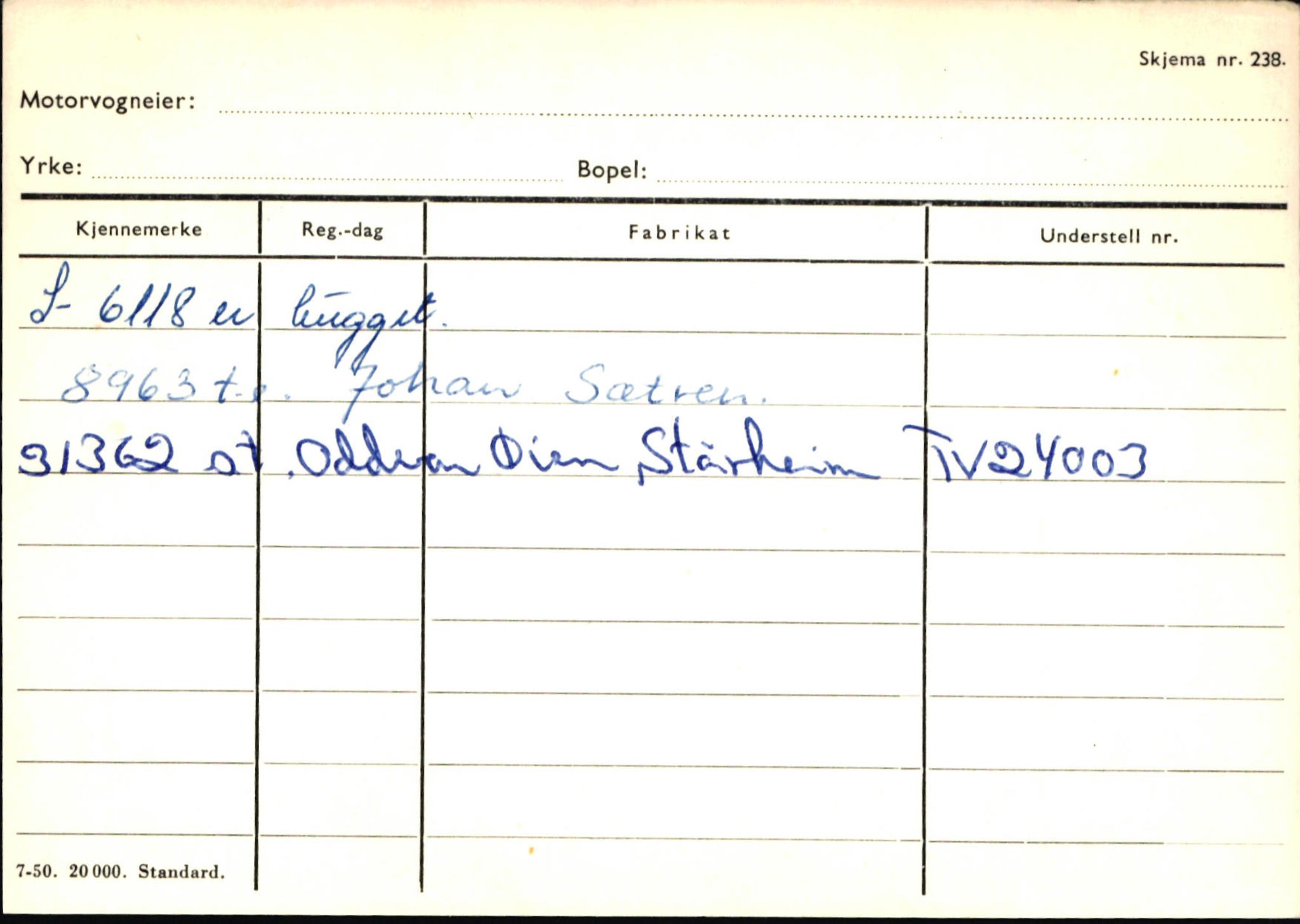 Statens vegvesen, Sogn og Fjordane vegkontor, AV/SAB-A-5301/4/F/L0145: Registerkort Vågsøy S-Å. Årdal I-P, 1945-1975, p. 377