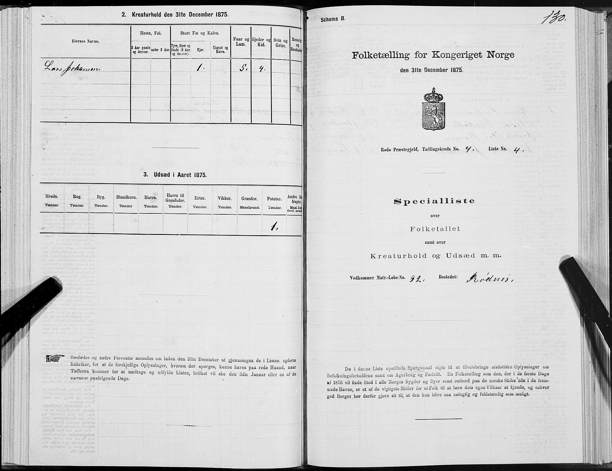 SAT, 1875 census for 1836P Rødøy, 1875, p. 2130