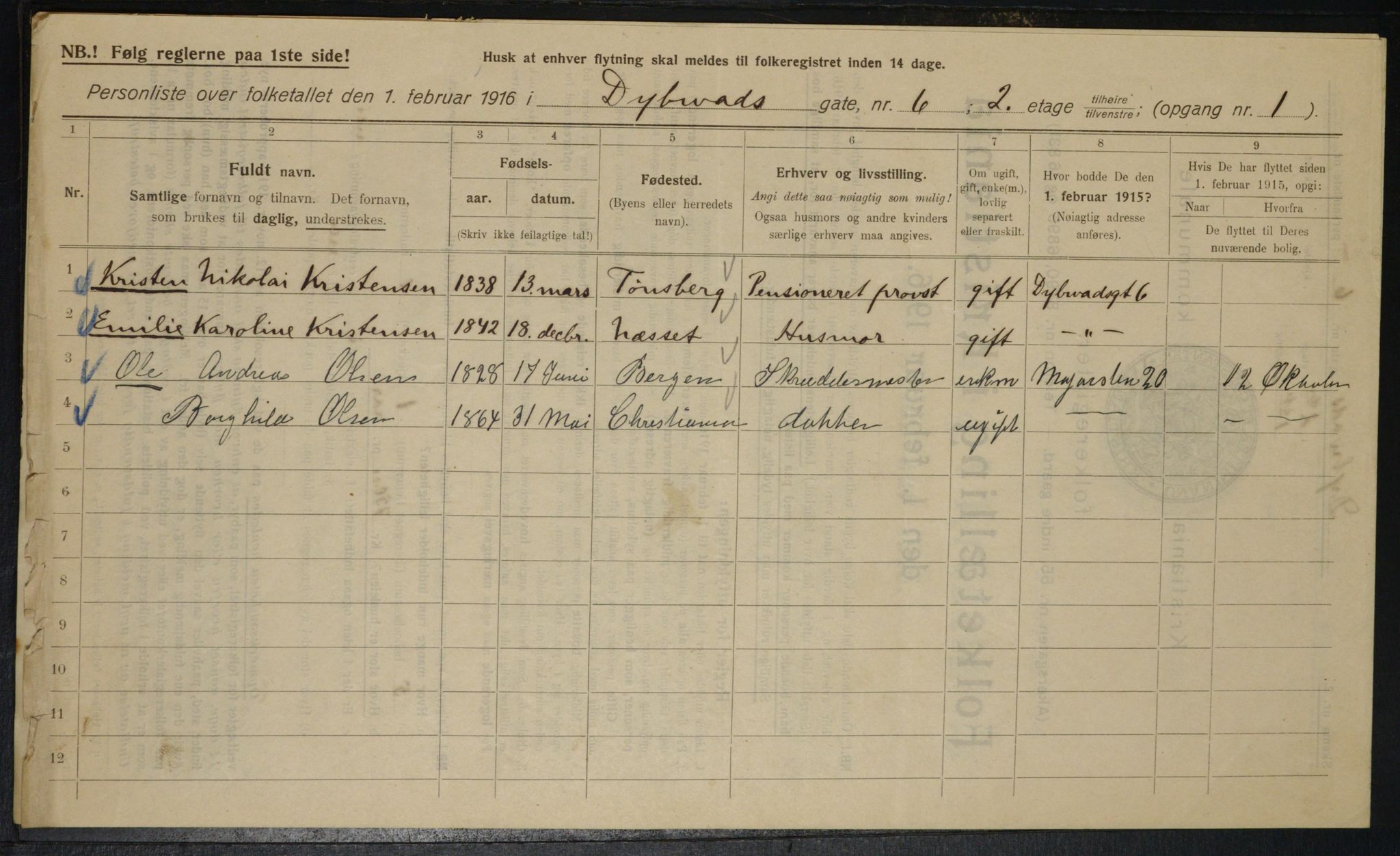 OBA, Municipal Census 1916 for Kristiania, 1916, p. 17585