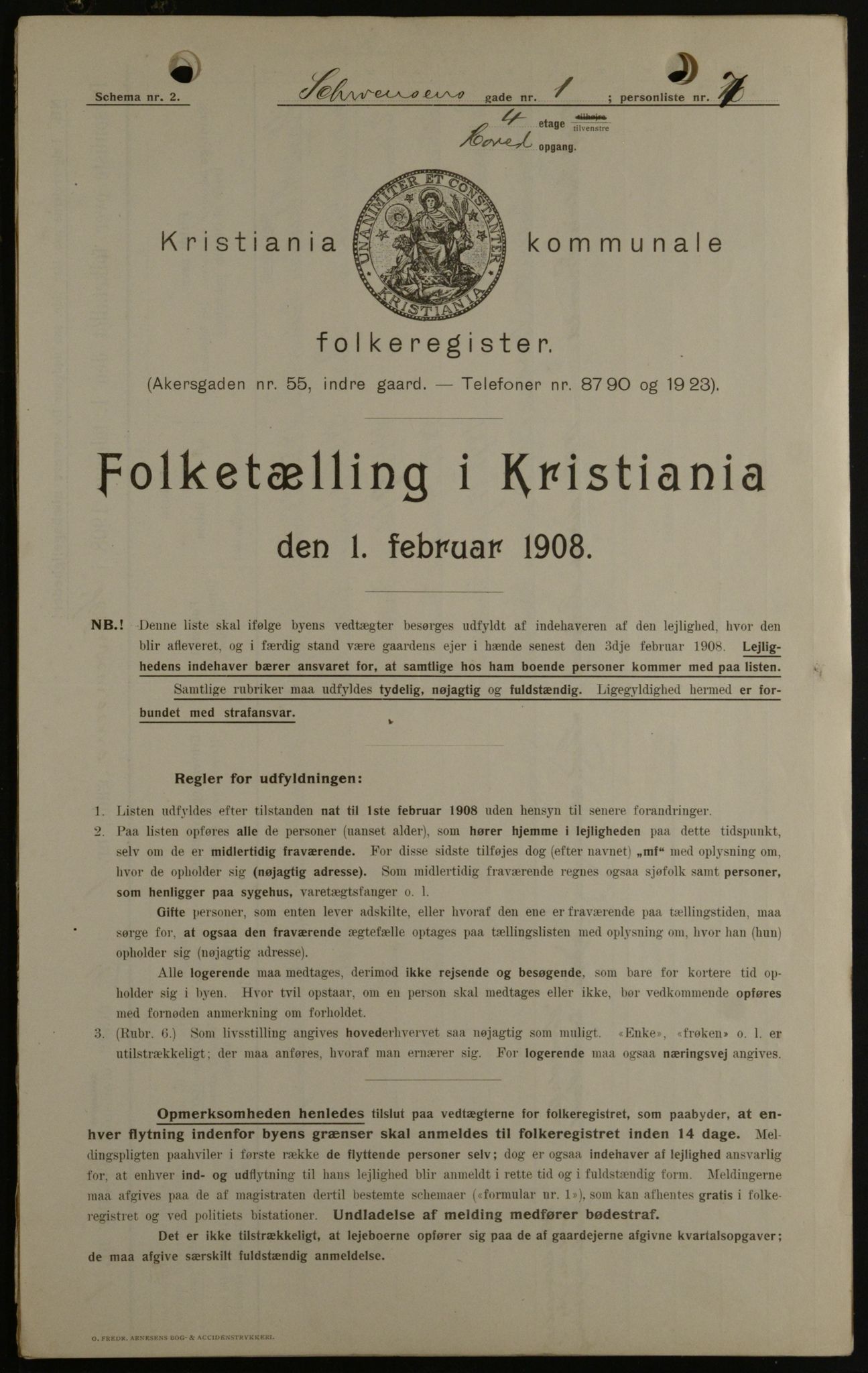 OBA, Municipal Census 1908 for Kristiania, 1908, p. 83388