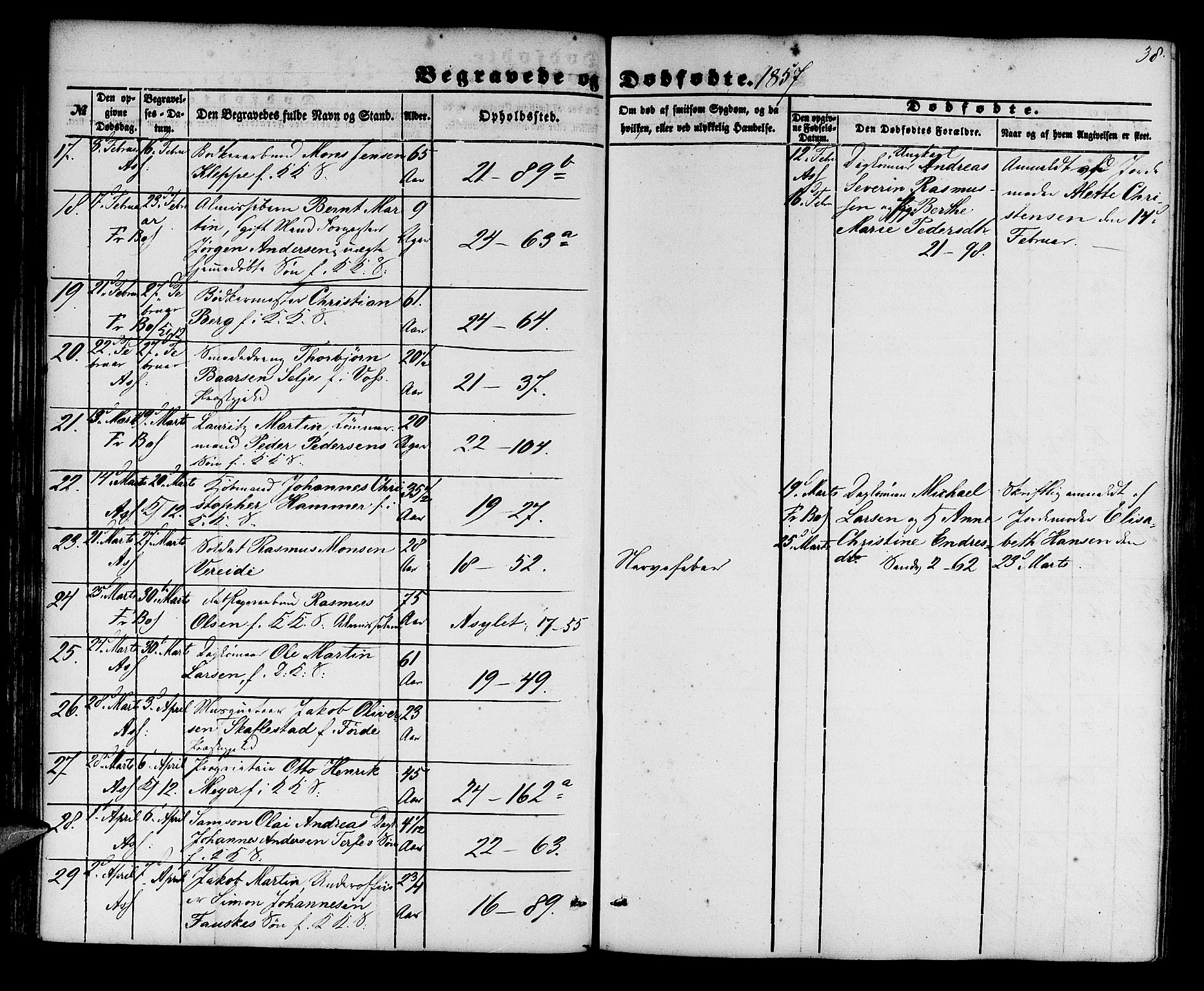 Korskirken sokneprestembete, AV/SAB-A-76101/H/Hab: Parish register (copy) no. E 2, 1851-1871, p. 38