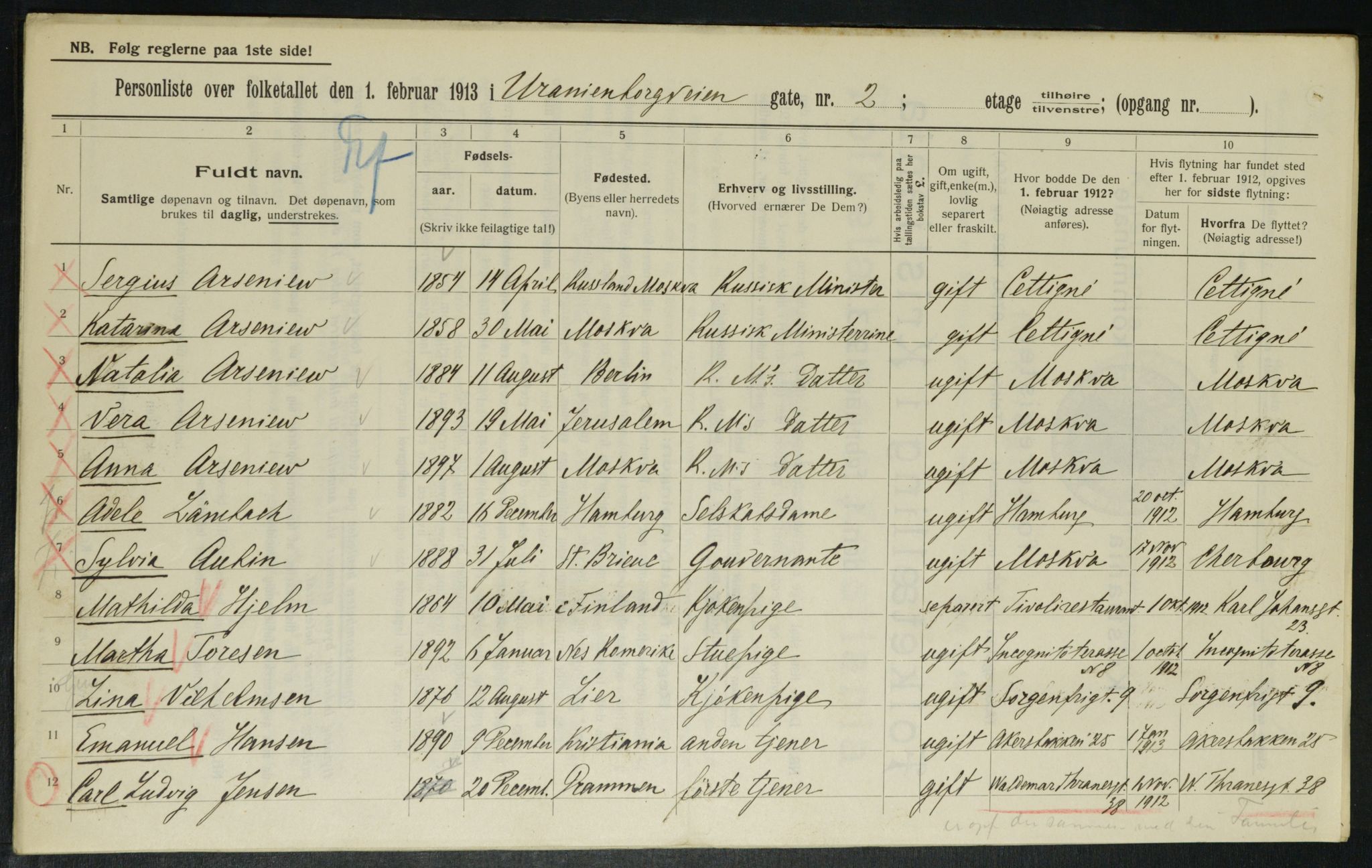 OBA, Municipal Census 1913 for Kristiania, 1913, p. 120282