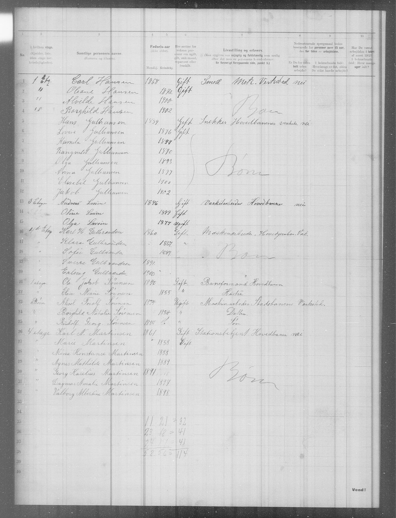 OBA, Municipal Census 1902 for Kristiania, 1902, p. 5948