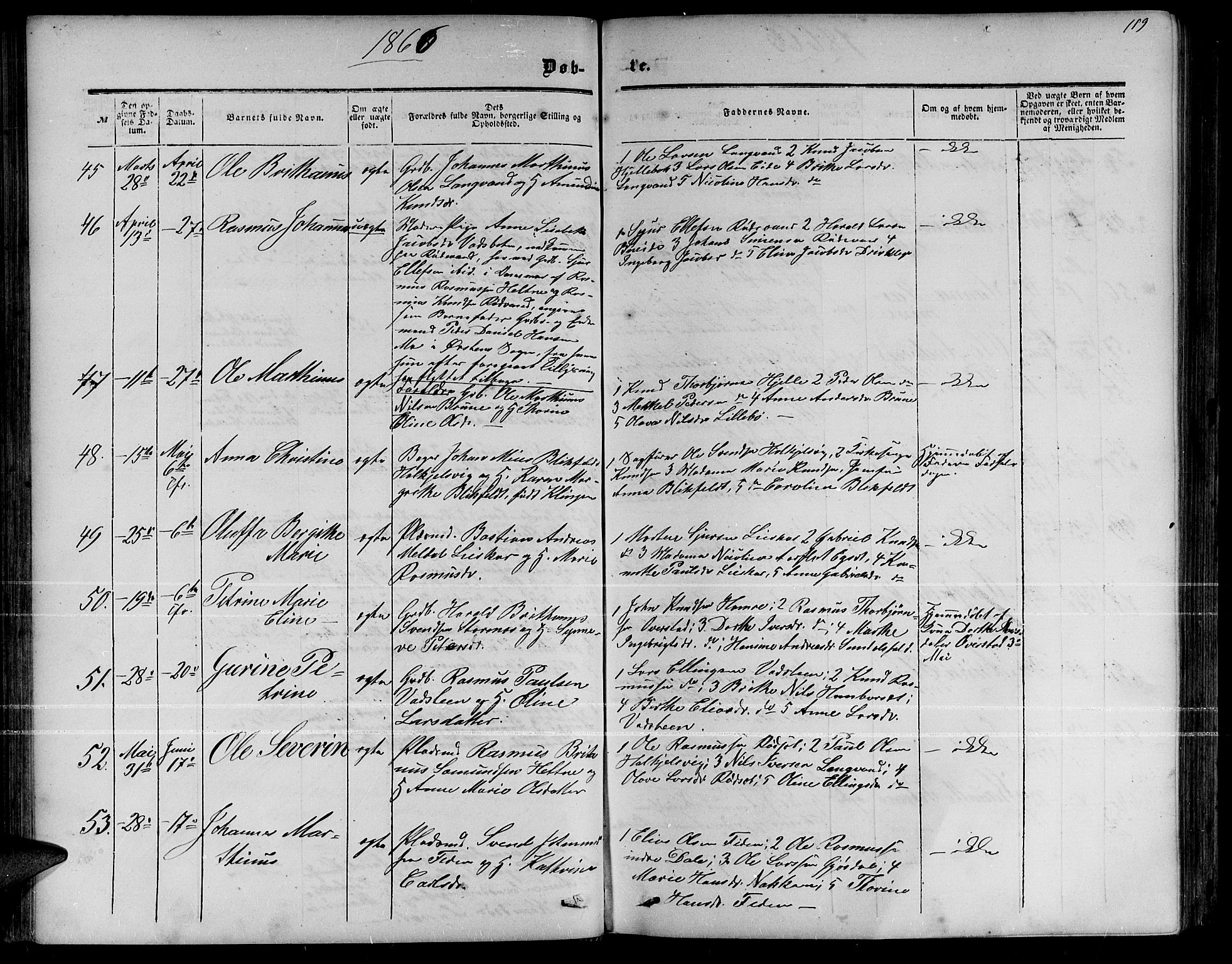 Ministerialprotokoller, klokkerbøker og fødselsregistre - Møre og Romsdal, SAT/A-1454/511/L0157: Parish register (copy) no. 511C03, 1864-1884, p. 119
