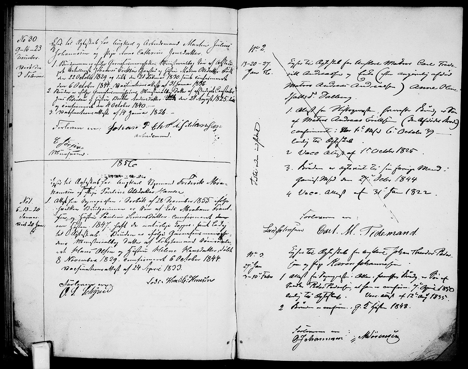 Garnisonsmenigheten Kirkebøker, SAO/A-10846/H/Ha/L0005: Banns register no. I 5, 1844-1856