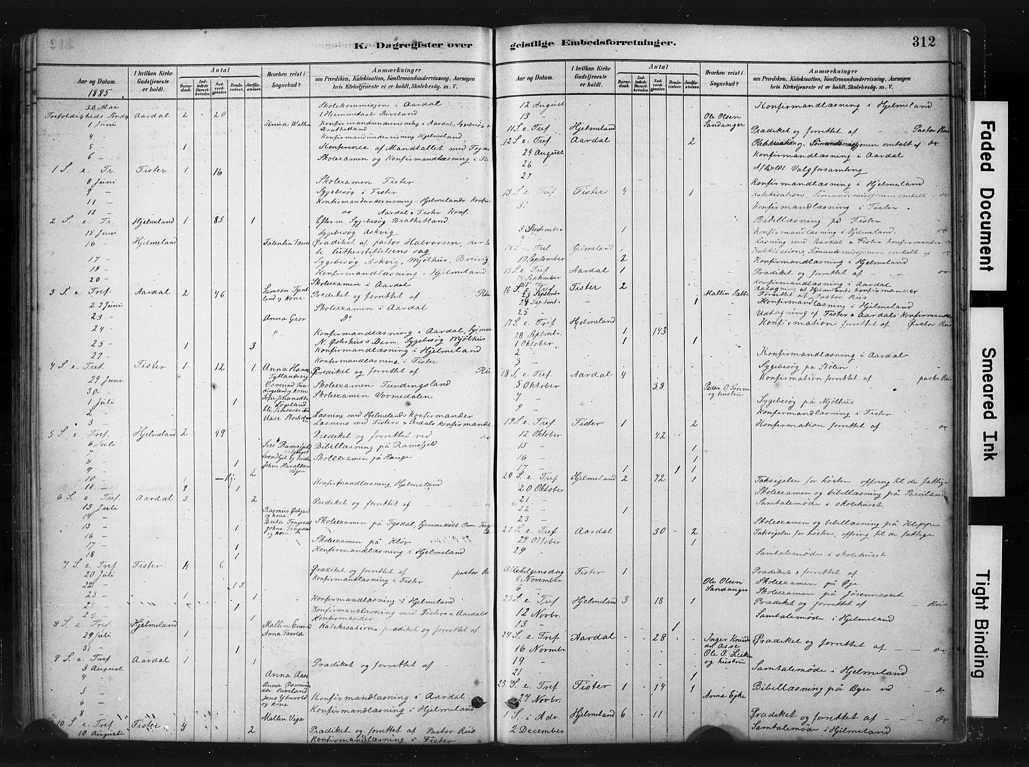 Hjelmeland sokneprestkontor, AV/SAST-A-101843/01/IV/L0014: Parish register (official) no. A 14, 1879-1900, p. 312