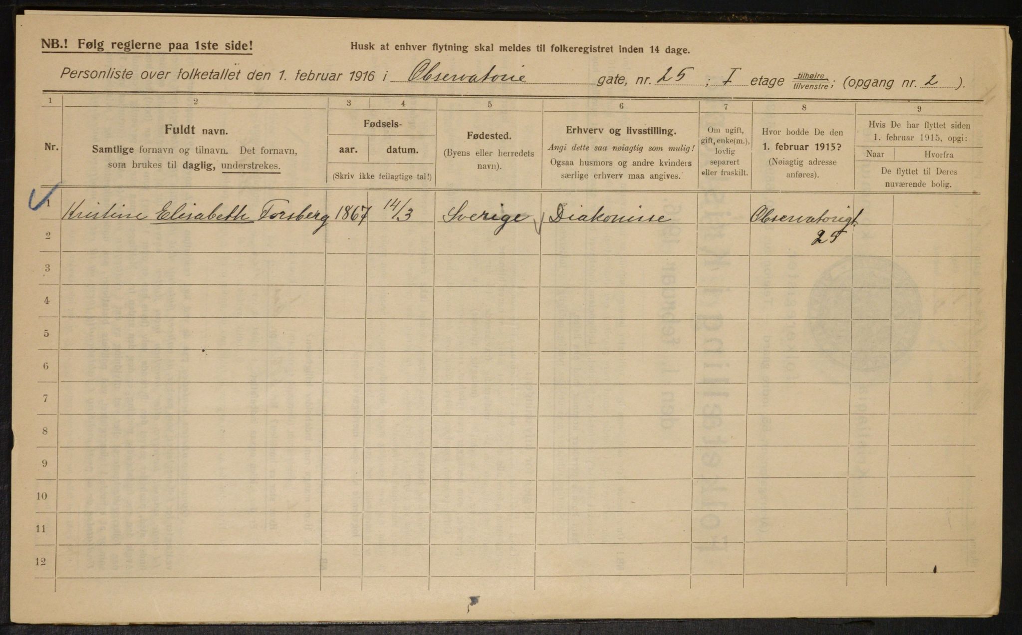 OBA, Municipal Census 1916 for Kristiania, 1916, p. 76142