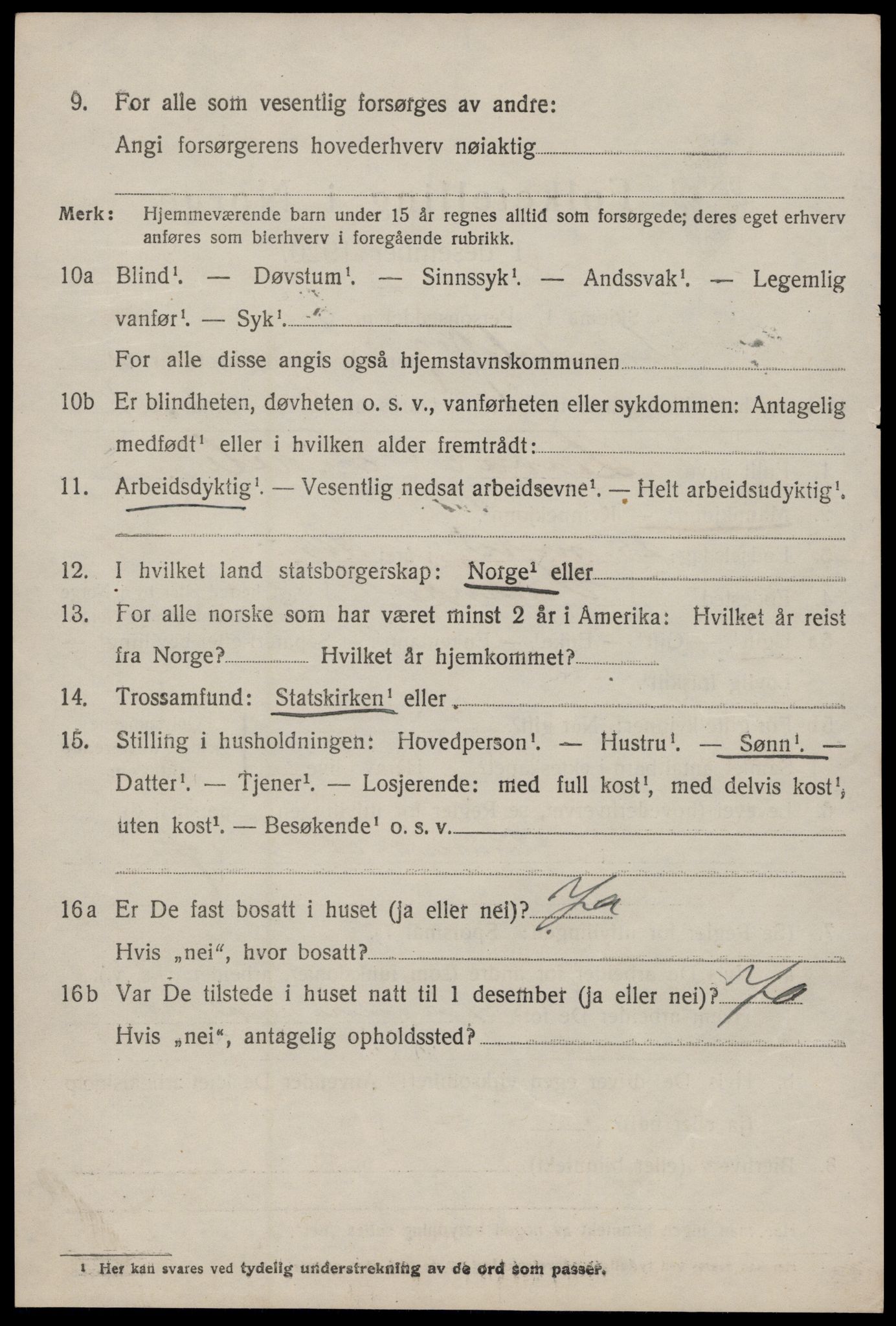 SAST, 1920 census for Sokndal, 1920, p. 2102