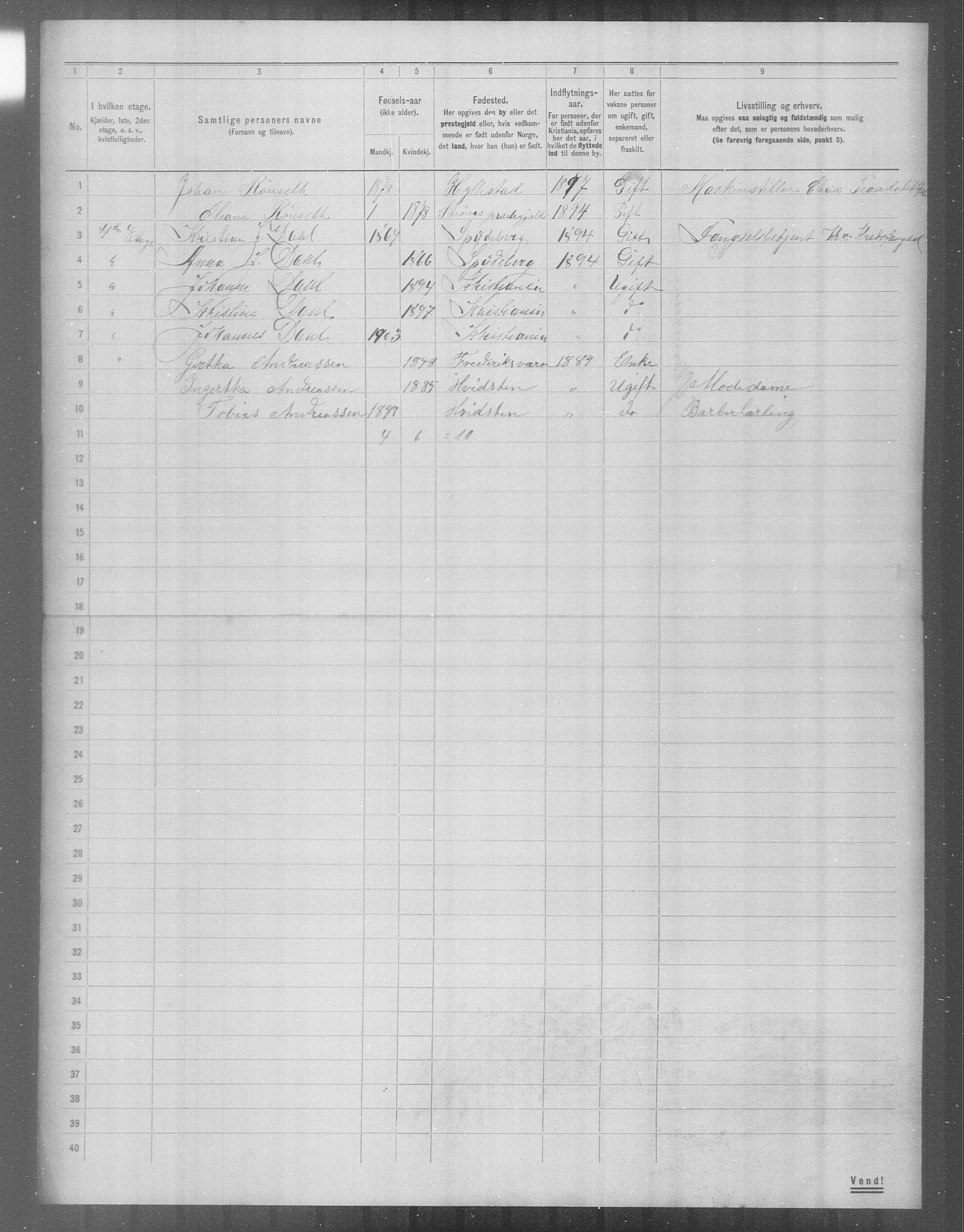 OBA, Municipal Census 1904 for Kristiania, 1904, p. 24128