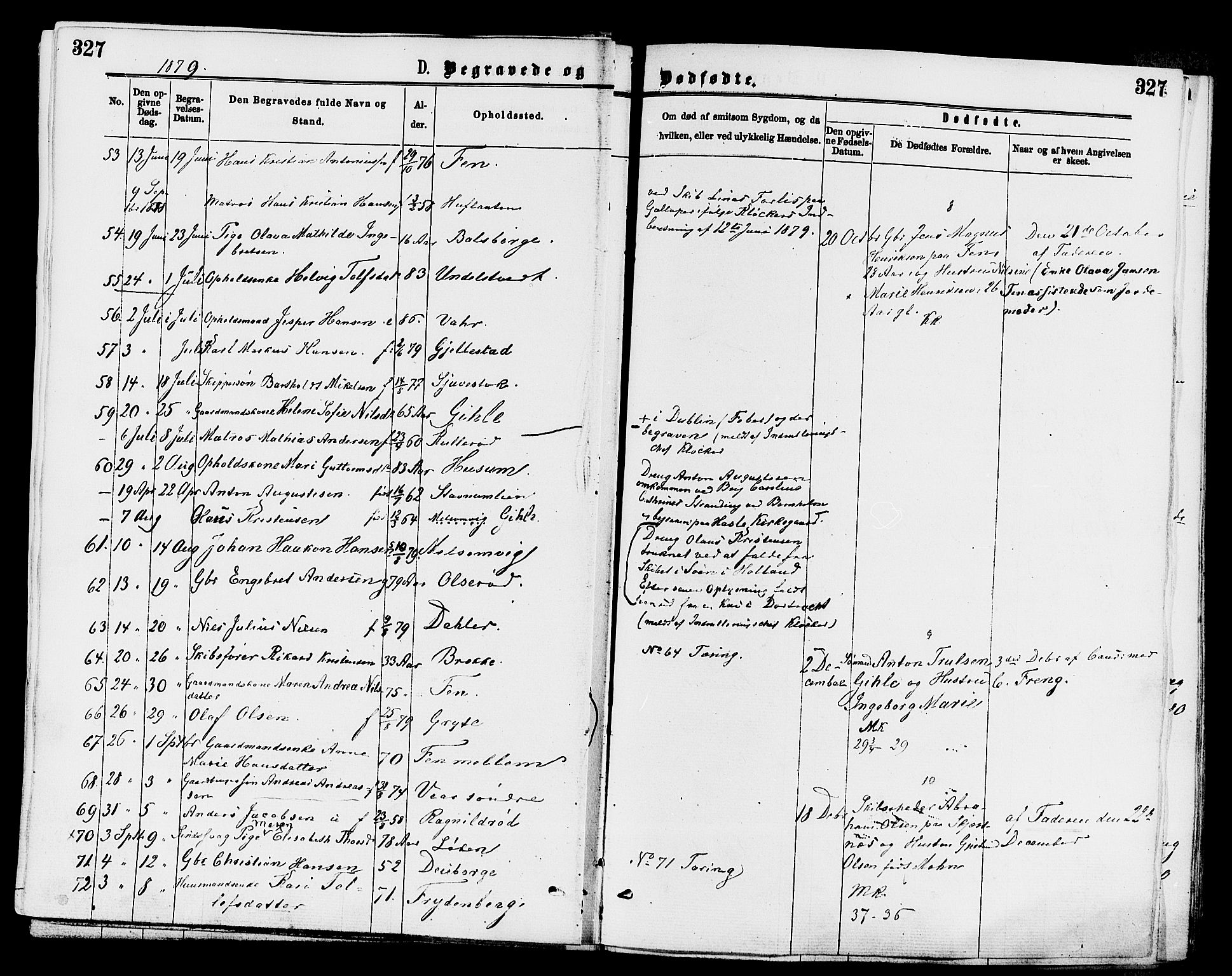 Stokke kirkebøker, AV/SAKO-A-320/F/Fa/L0009: Parish register (official) no. I 9, 1872-1883, p. 327