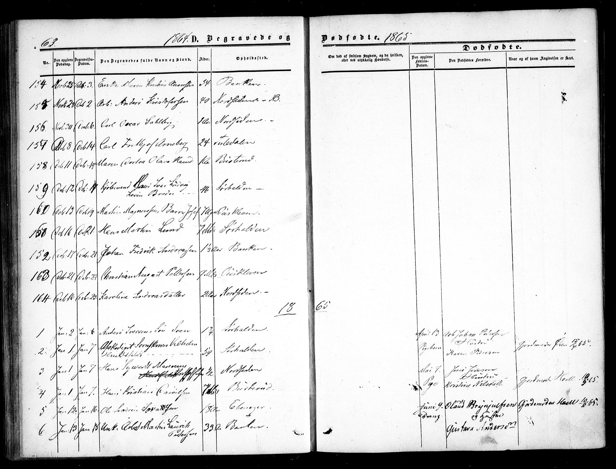 Halden prestekontor Kirkebøker, AV/SAO-A-10909/F/Fa/L0008: Parish register (official) no. I 8, 1857-1865, p. 63