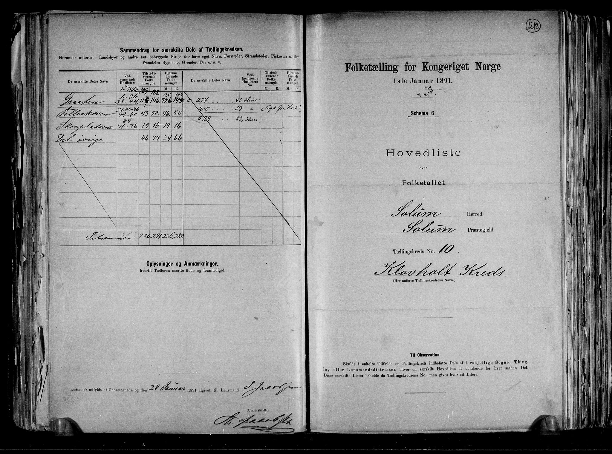 RA, 1891 census for 0818 Solum, 1891, p. 28