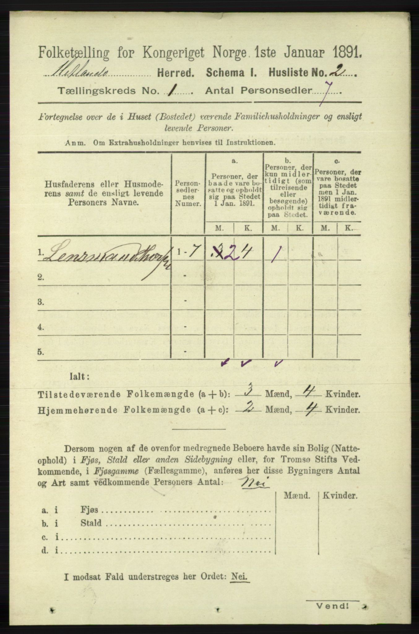 RA, 1891 census for 1126 Hetland, 1891, p. 29