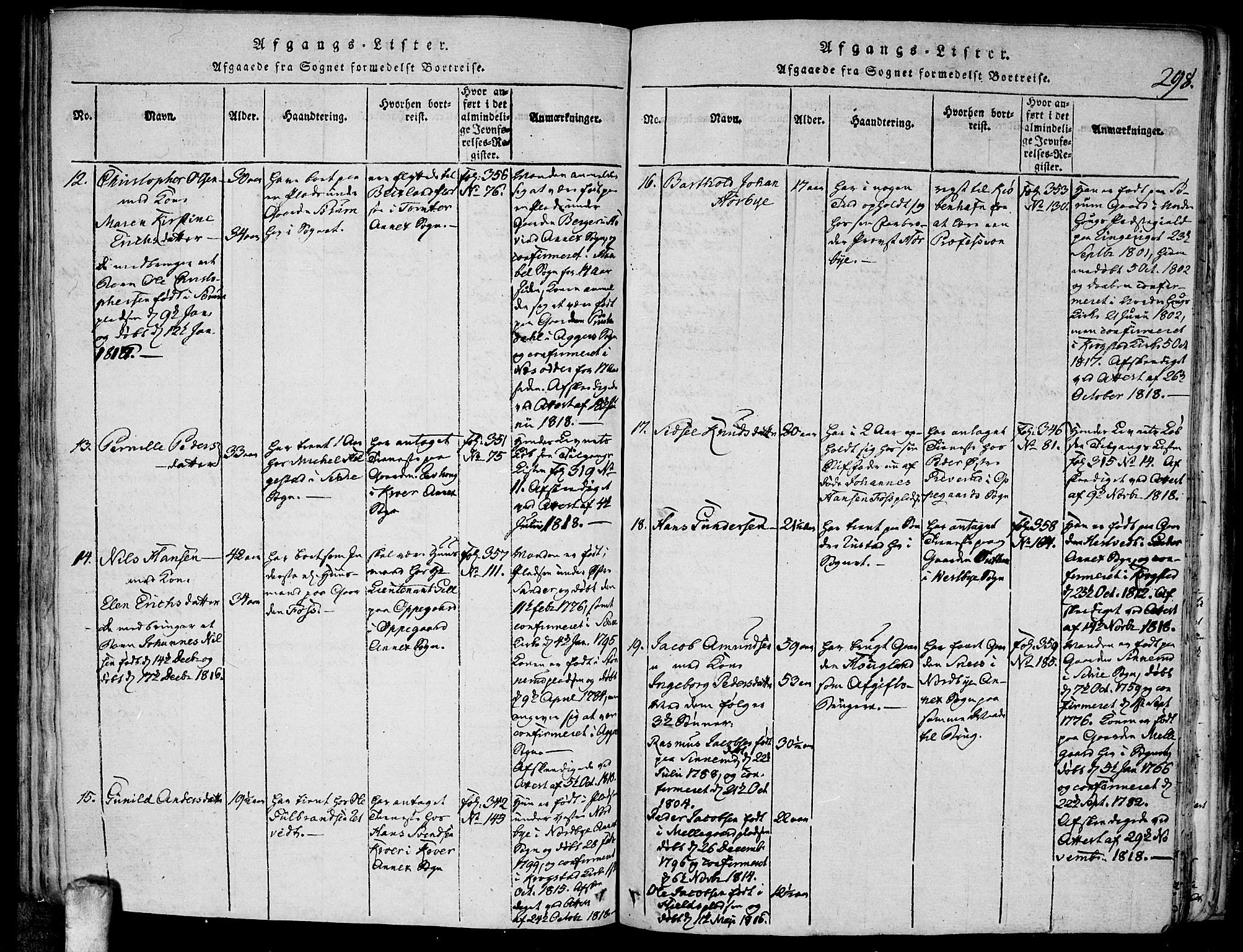 Kråkstad prestekontor Kirkebøker, AV/SAO-A-10125a/F/Fa/L0003: Parish register (official) no. I 3, 1813-1824, p. 298