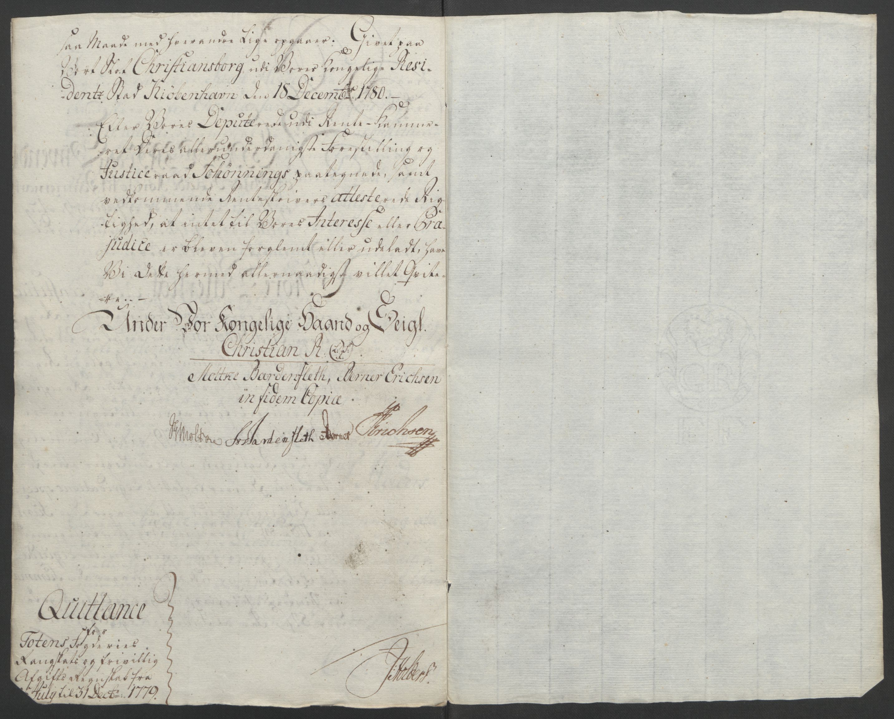 Rentekammeret inntil 1814, Reviderte regnskaper, Fogderegnskap, AV/RA-EA-4092/R19/L1399: Fogderegnskap Toten, Hadeland og Vardal, 1762-1783, p. 501