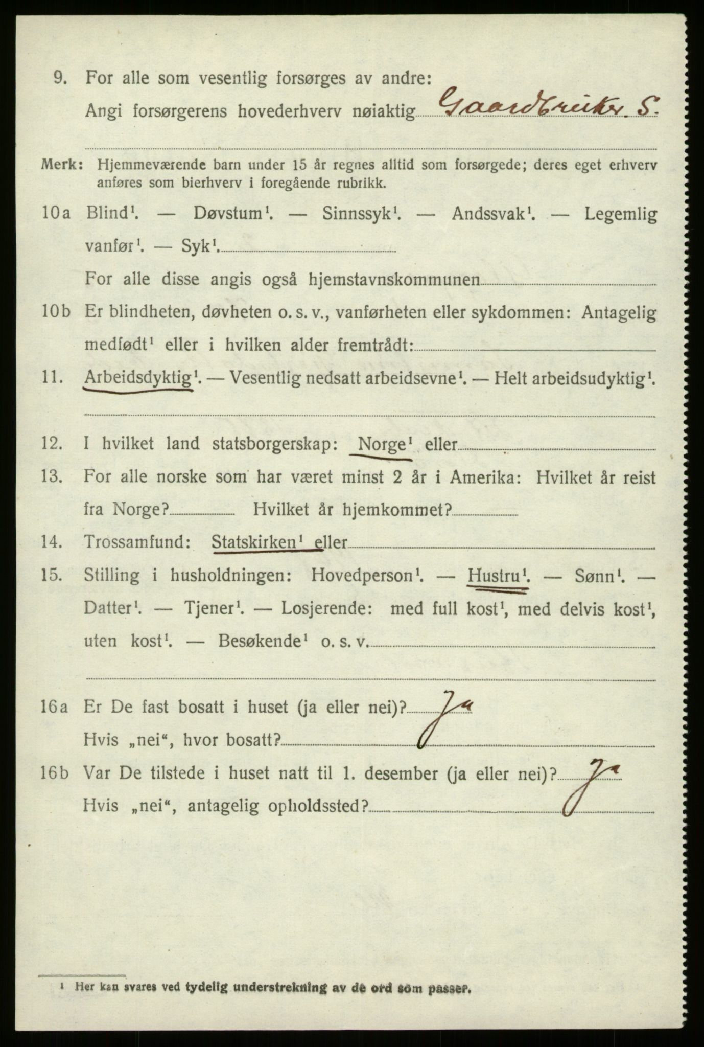 SAB, 1920 census for Gloppen, 1920, p. 7665