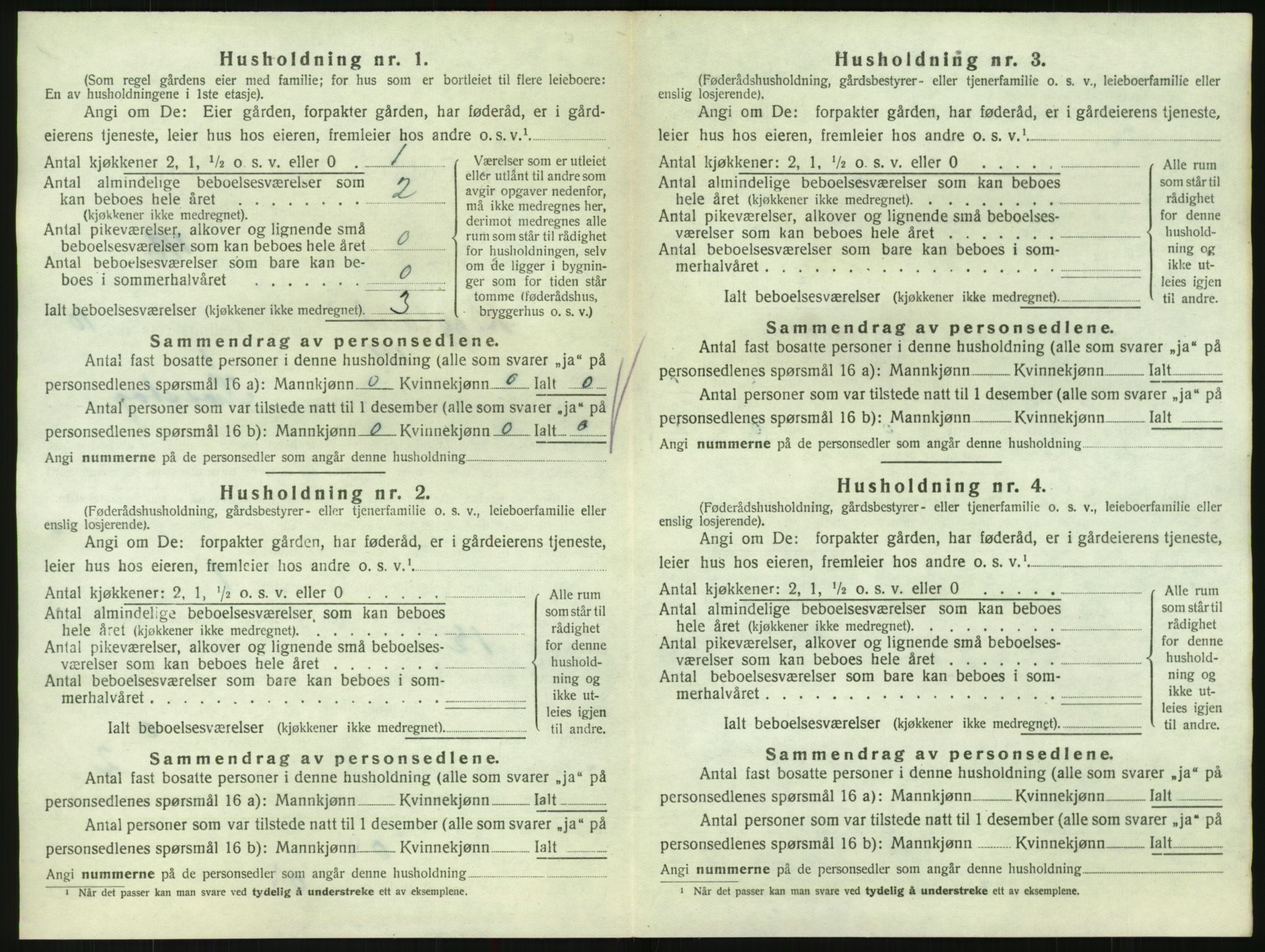 SAK, 1920 census for Bygland, 1920, p. 650