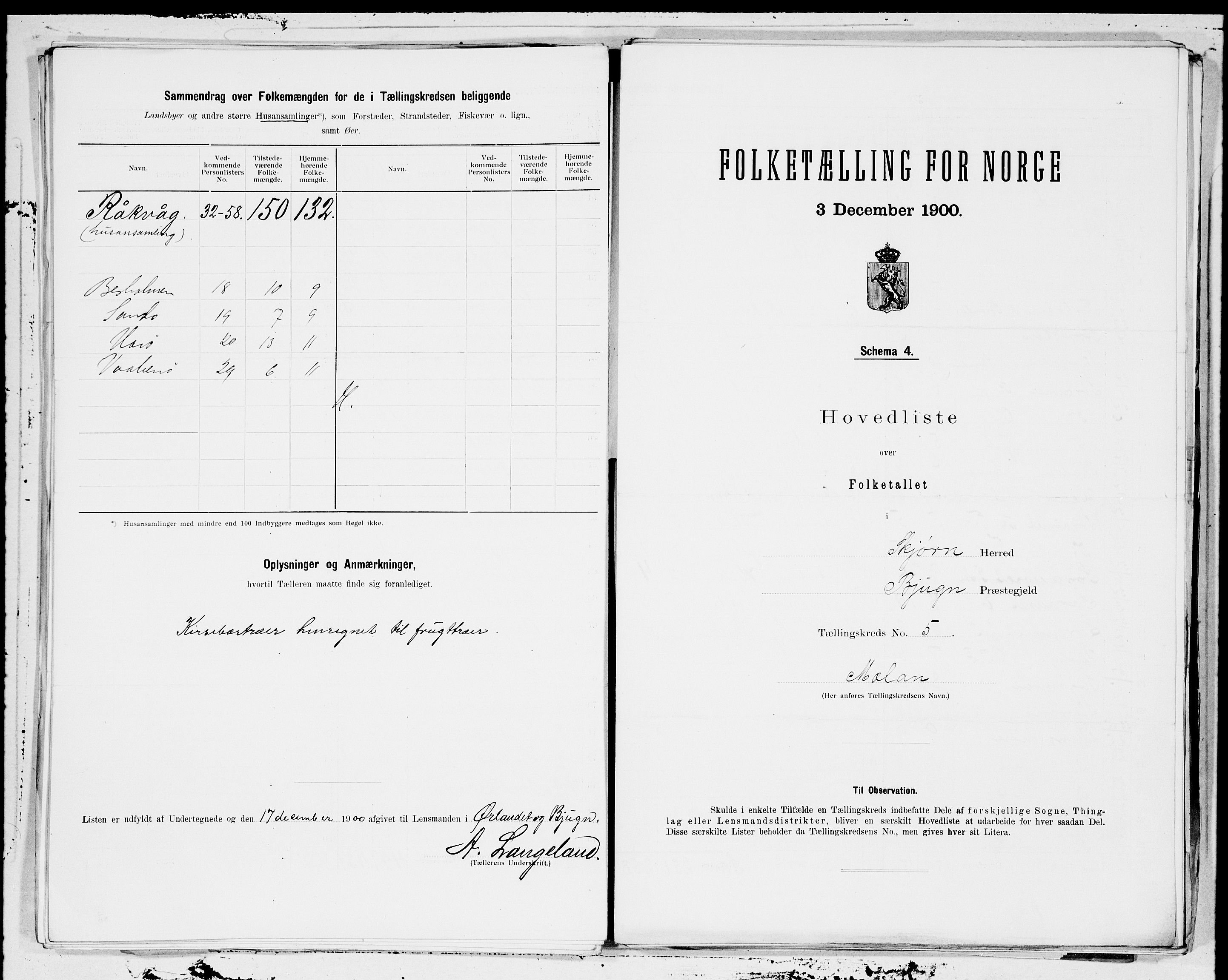 SAT, 1900 census for Stjørna, 1900, p. 10