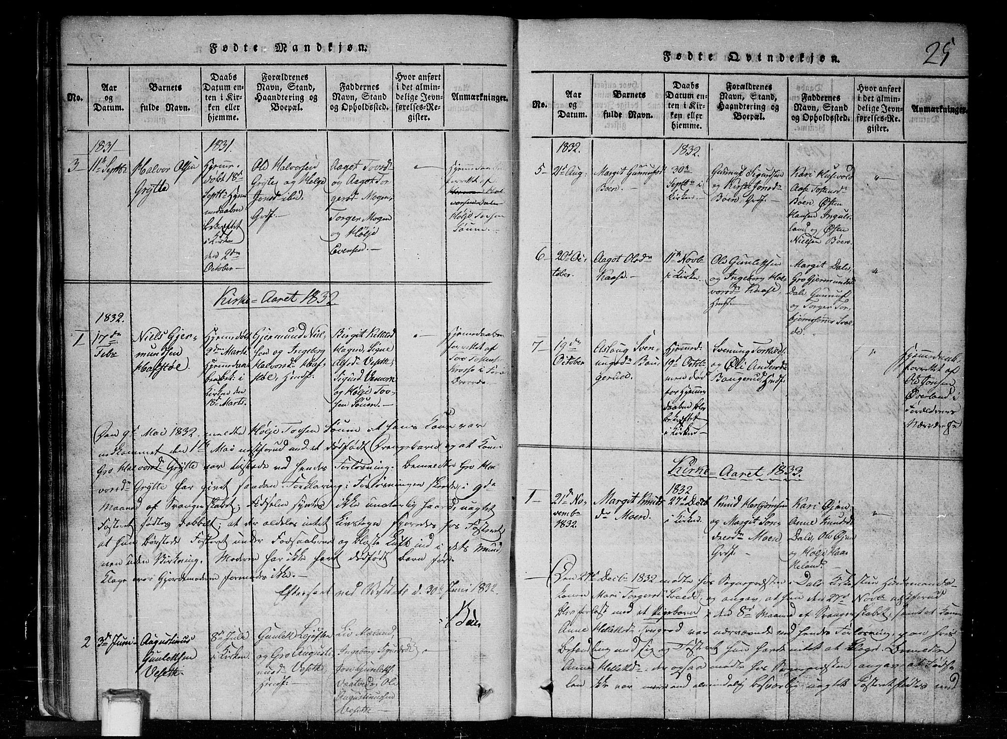 Tinn kirkebøker, AV/SAKO-A-308/G/Gc/L0001: Parish register (copy) no. III 1, 1815-1879, p. 25