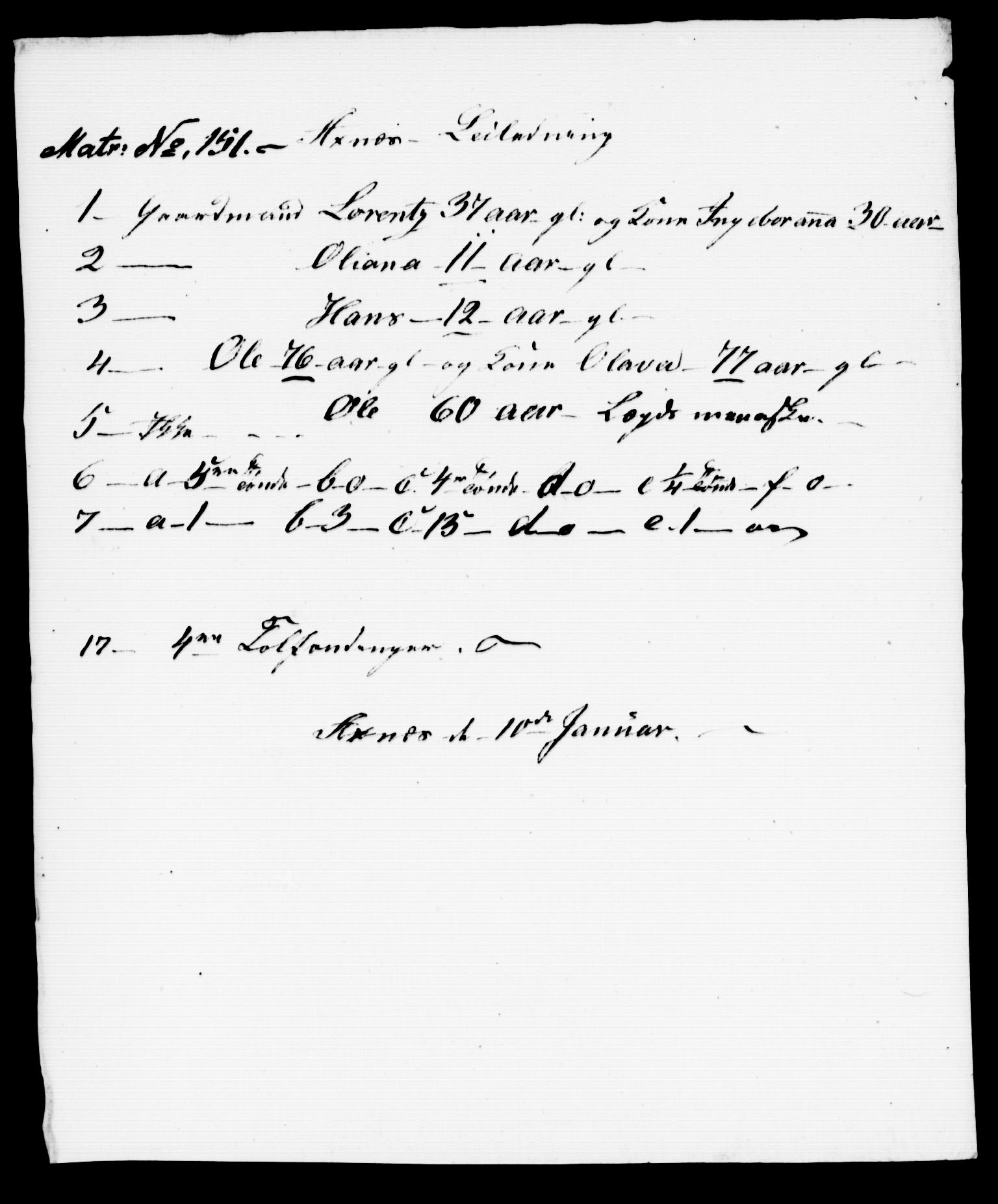 , Census 1845 for Stod, 1845, p. 58