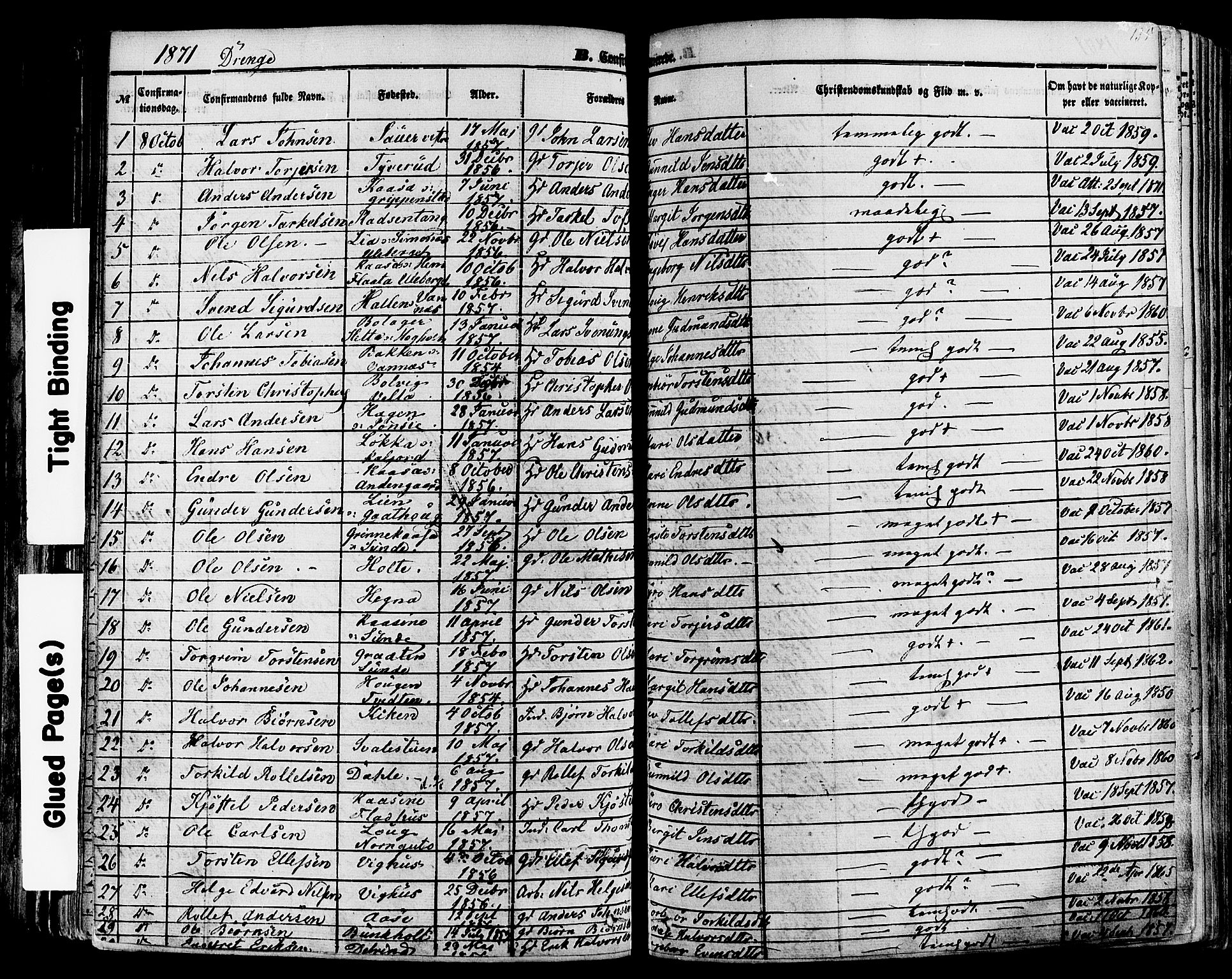 Sauherad kirkebøker, AV/SAKO-A-298/F/Fa/L0007: Parish register (official) no. I 7, 1851-1873, p. 135