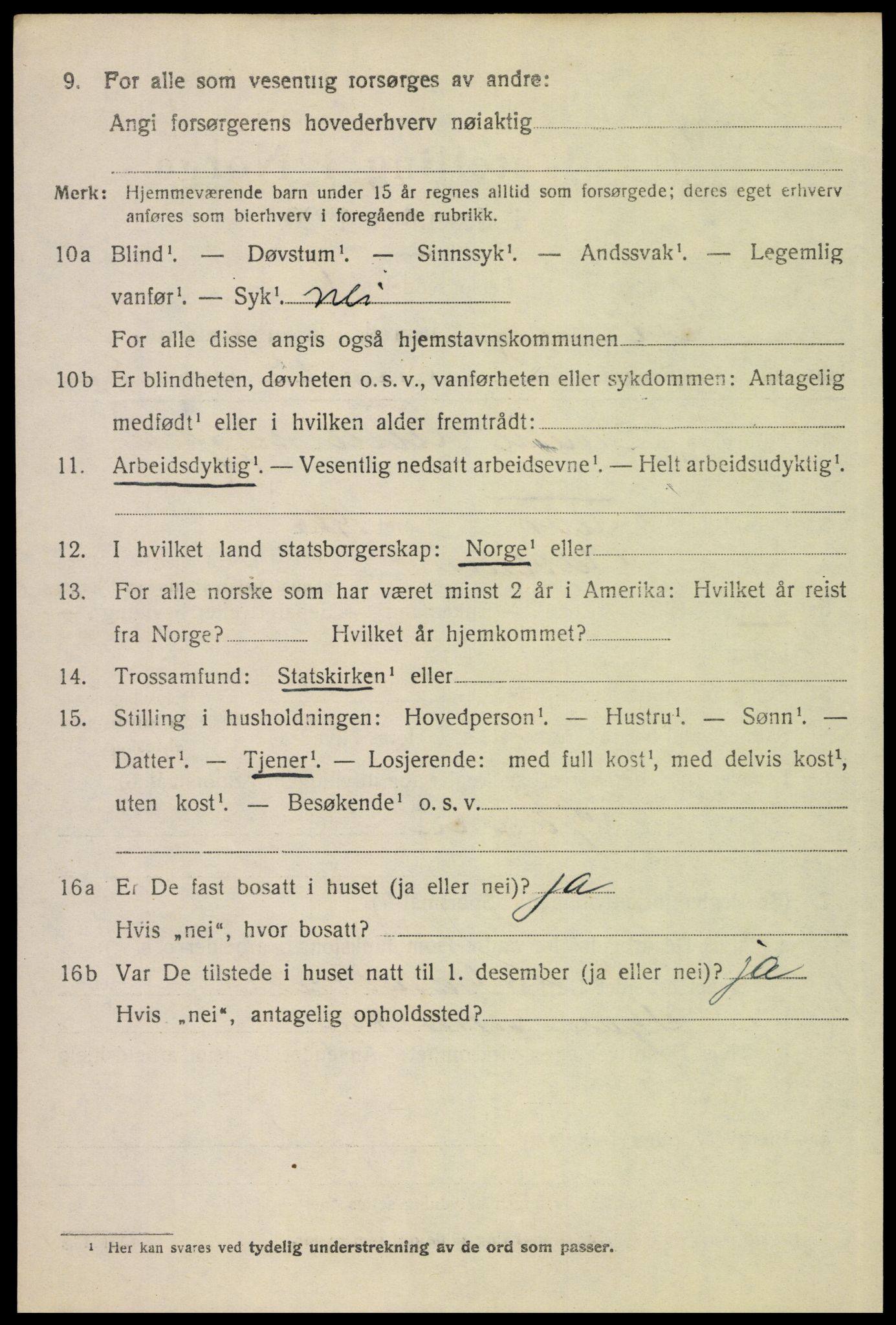 SAH, 1920 census for Elverum, 1920, p. 15601