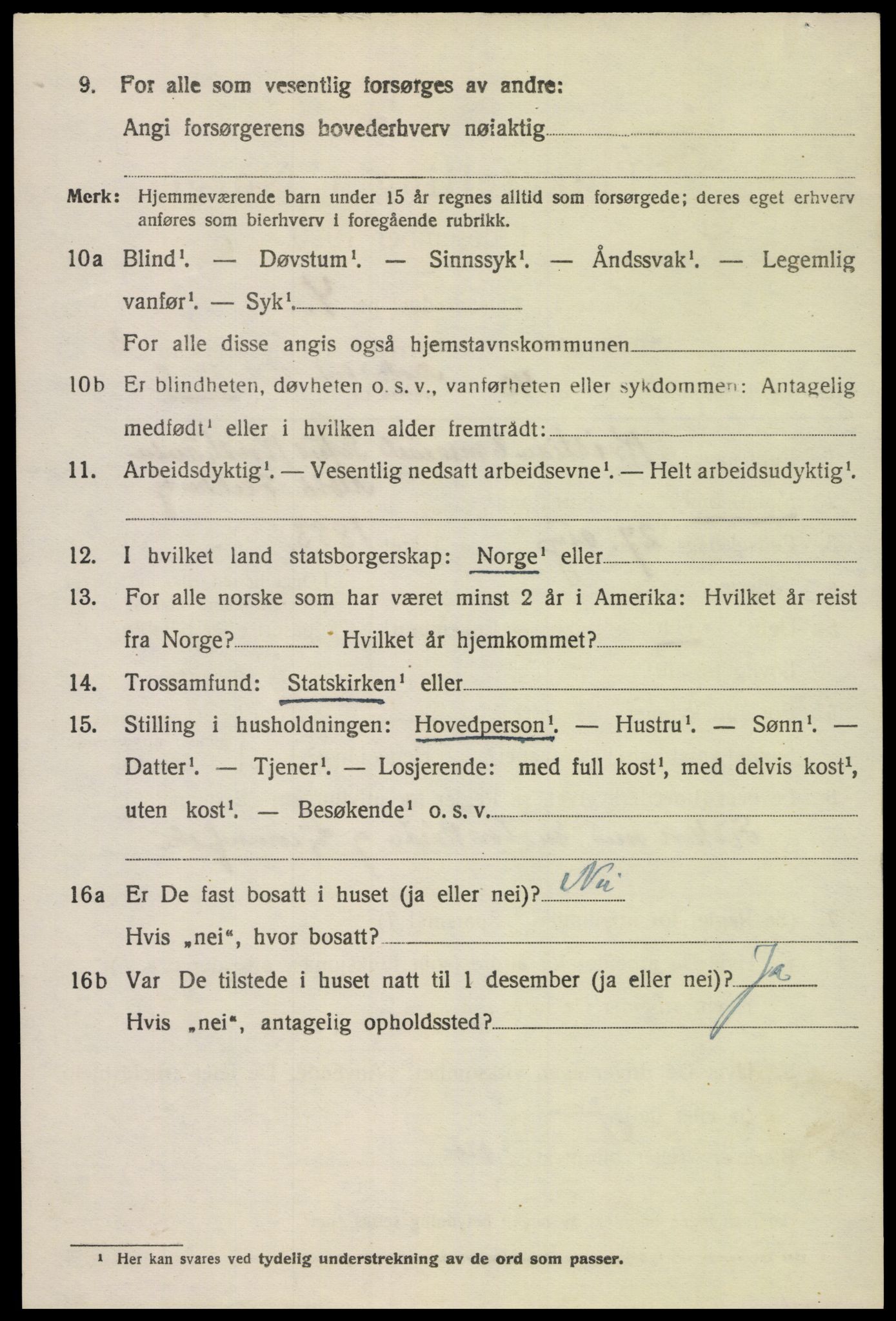 SAK, 1920 census for Randesund, 1920, p. 1441