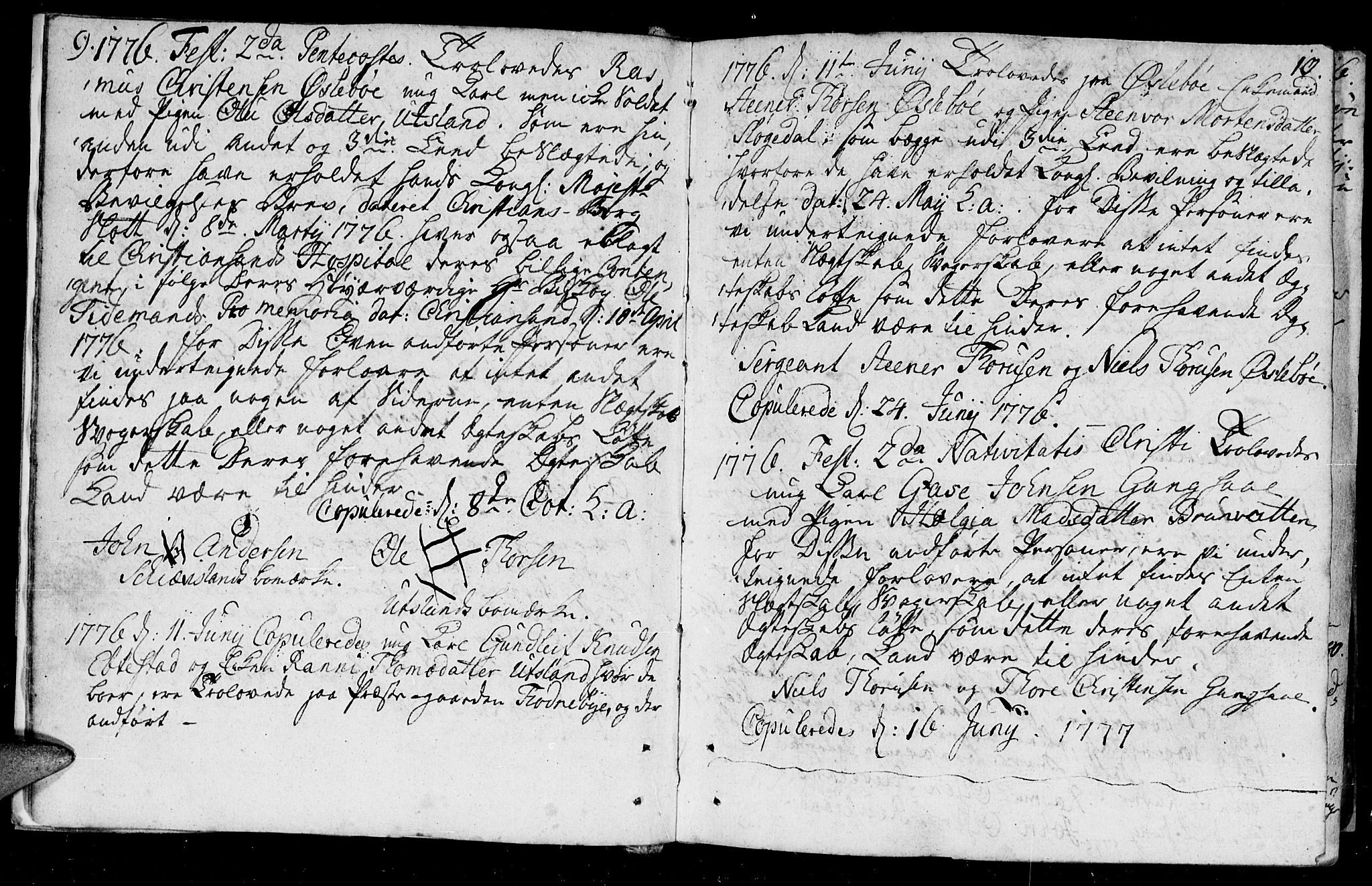 Holum sokneprestkontor, SAK/1111-0022/F/Fa/Fac/L0001: Parish register (official) no. A 1, 1773-1820, p. 9-10